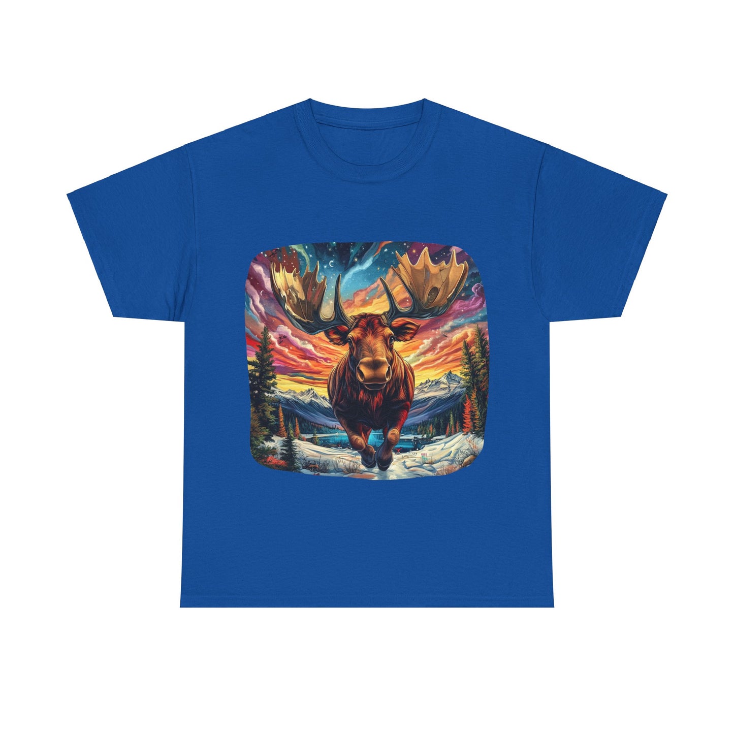 Romping Moose  - Vermont, Yukon, BC Moose - Moose Lover Unisex Heavy Cotton Tee T-Shirt