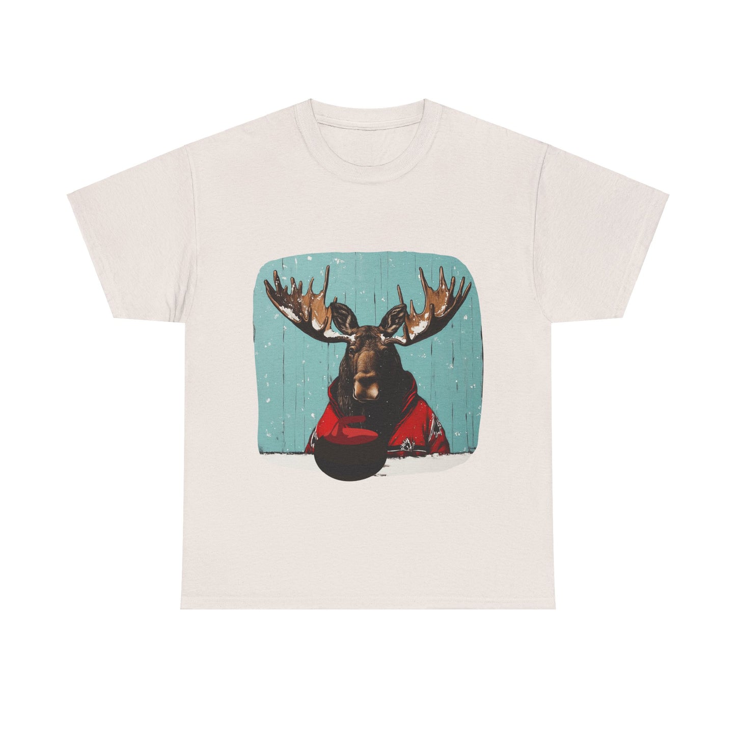 Moose Curling Champion V2- Moose Lover Unisex Heavy Cotton Tee T-Shirt