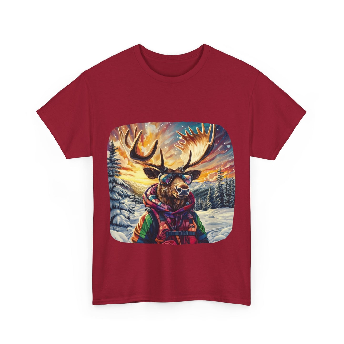 Maker Moose (Ver 2), Hippy Hippie, Boho Moose Vermont Moose - Moose Lover Unisex Heavy Cotton Tee T-Shirt