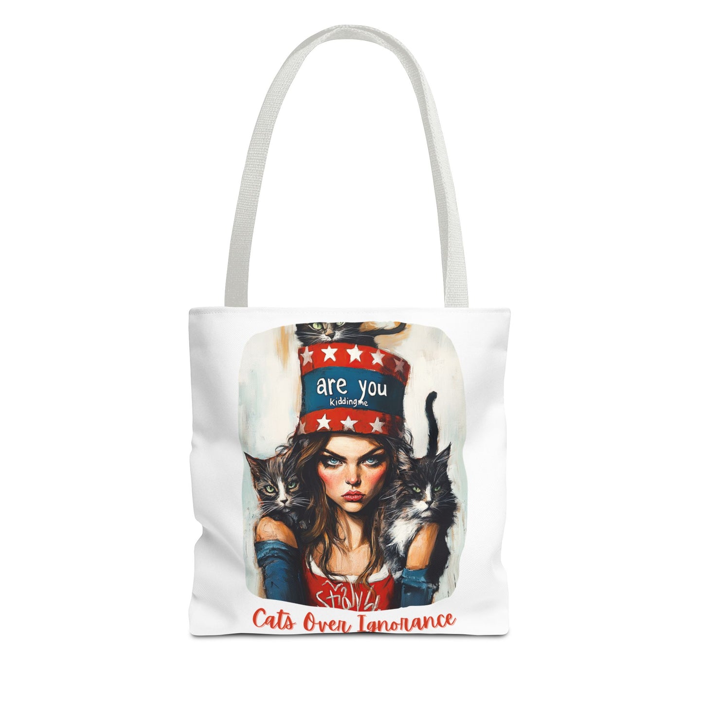 "Cats Over Ignorance"  Childless Cat Lady Tote Bag (AOP)