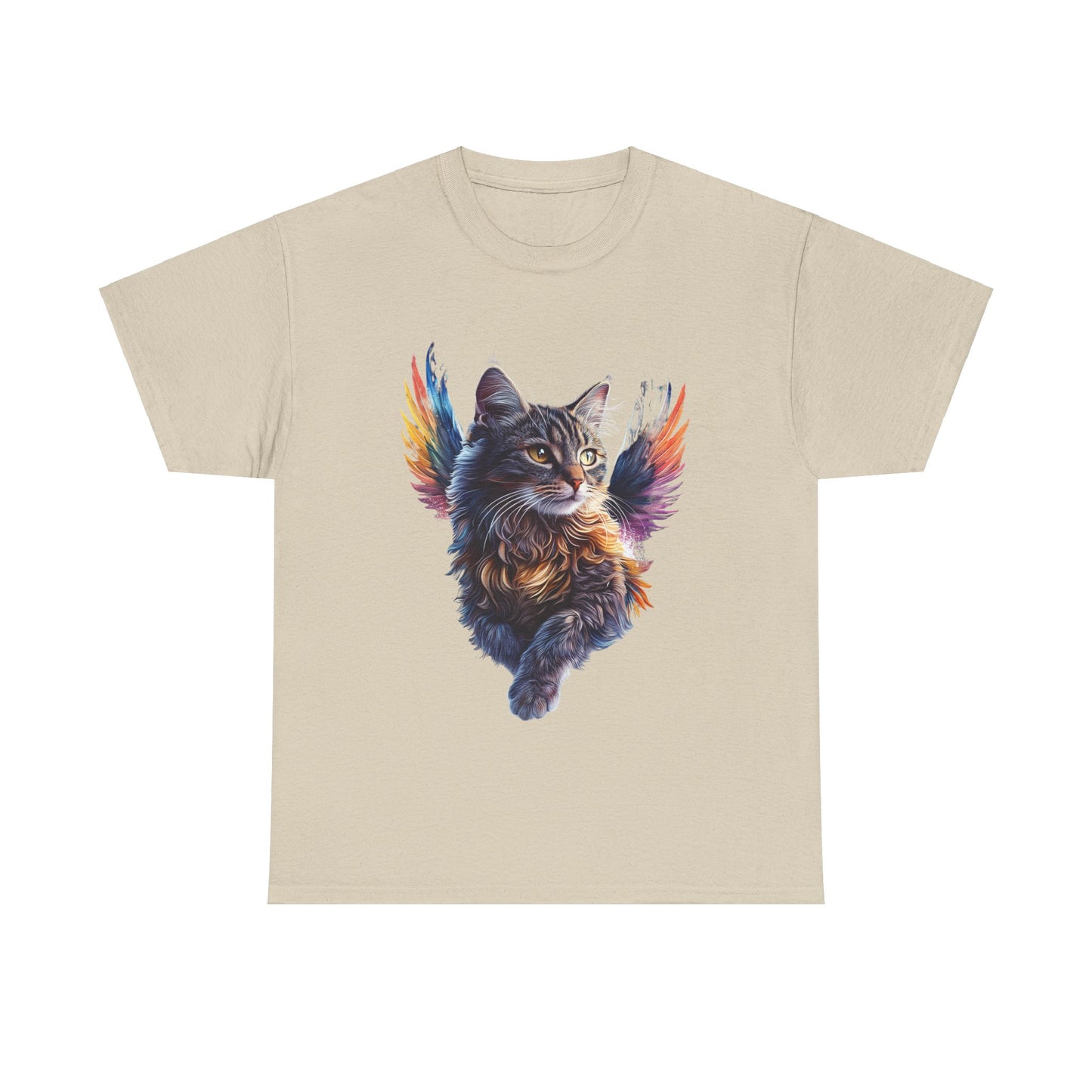 Angel Cat, Cat Memorial Cat with Angel Wings Graphic Tee-  Cat Gift Unisex Heavy Cotton Tee T-Shirt