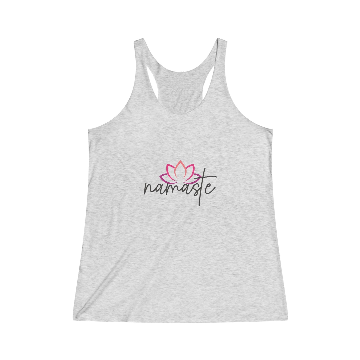 Namaste with Cutout Lotus Yoga Tank, Namaste Tee Shirt,  Women's Yoga Shirt, Athletic Racerback Tank Top Shirt