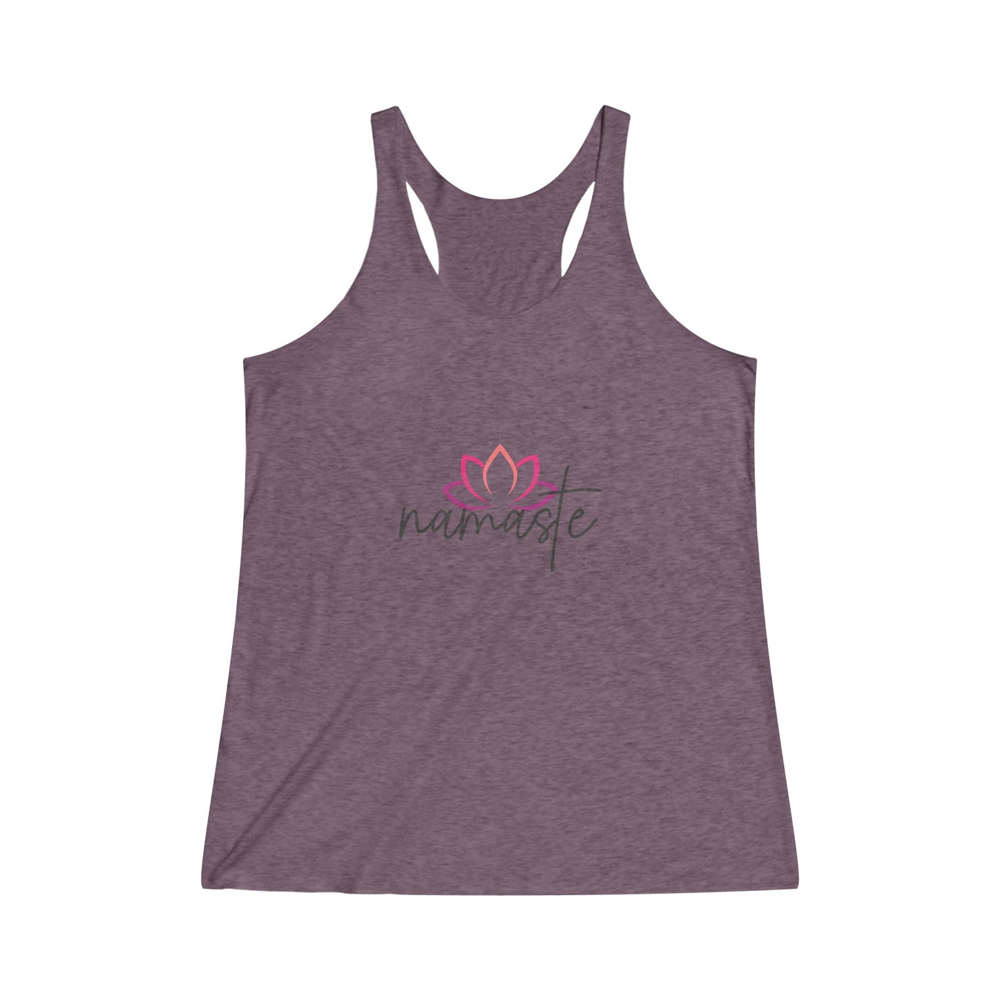 Namaste with Cutout Lotus Yoga Tank, Namaste Tee Shirt,  Women's Yoga Shirt, Athletic Racerback Tank Top Shirt