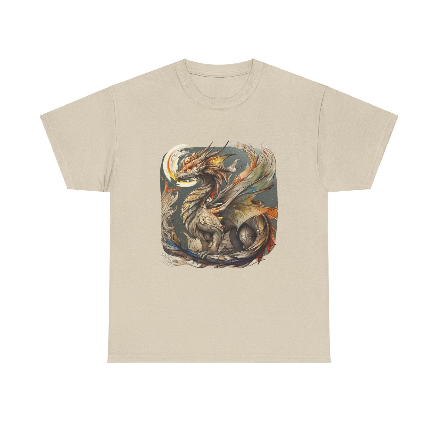 Stoney Gray Ancient Dragon Graphic Tee - Dragon T-shirt -  Dragon Lovers Unisex Heavy Cotton Tee T-Shirt