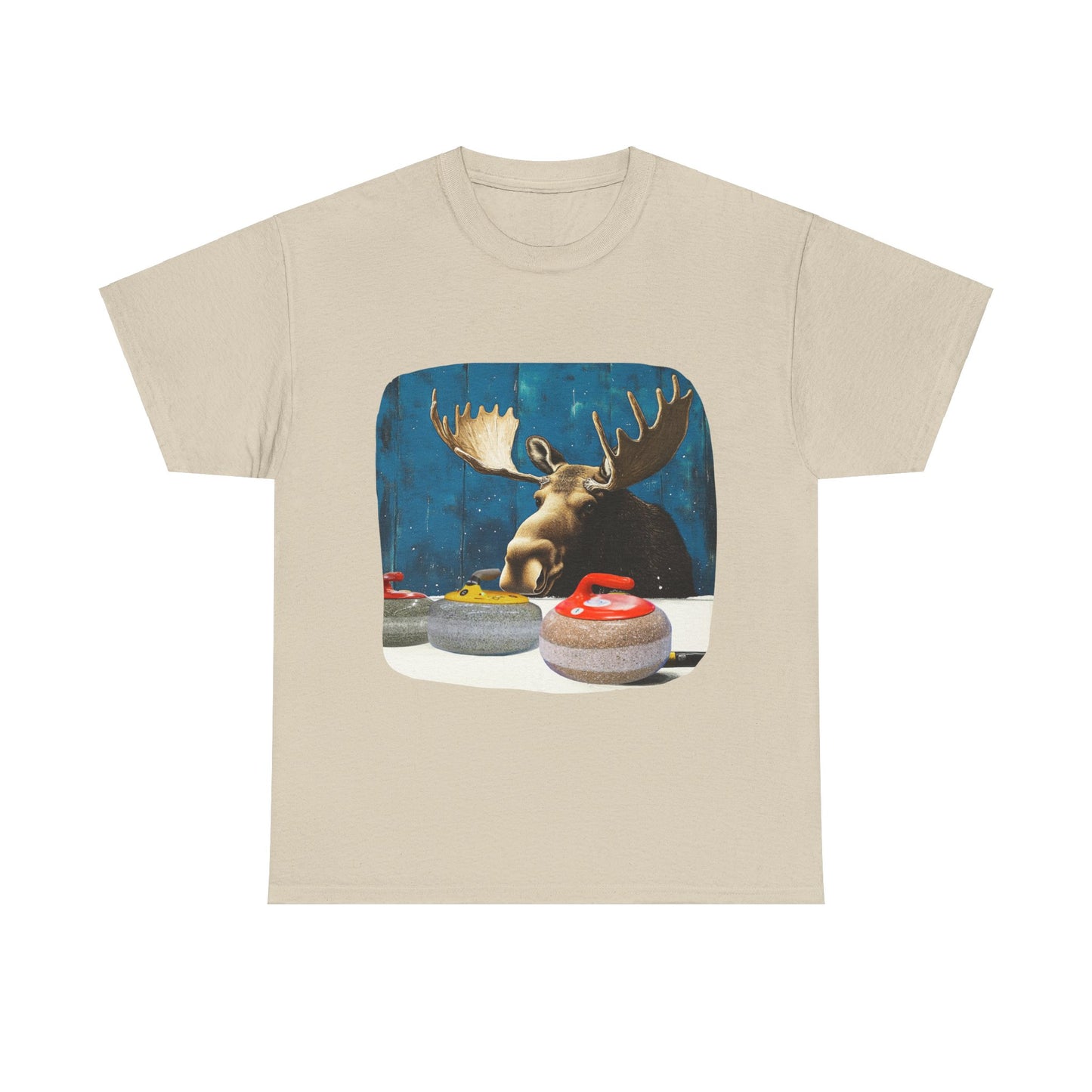 Moose Curling Champion - Moose Lover Unisex Heavy Cotton Tee T-Shirt