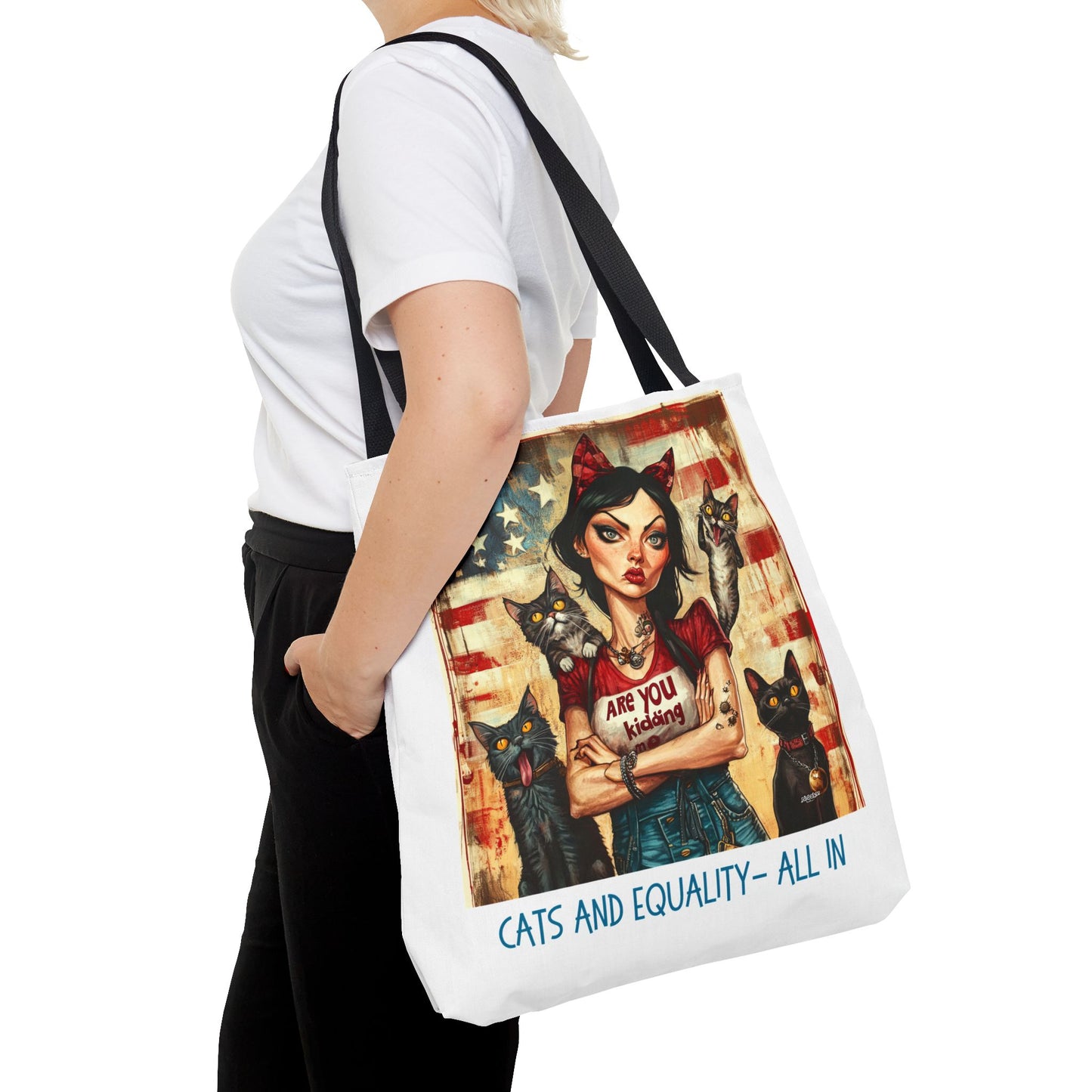 Childless Cat Lady "Cats & Equality - All In" Childless Cat Lady Tote Bag (AOP)