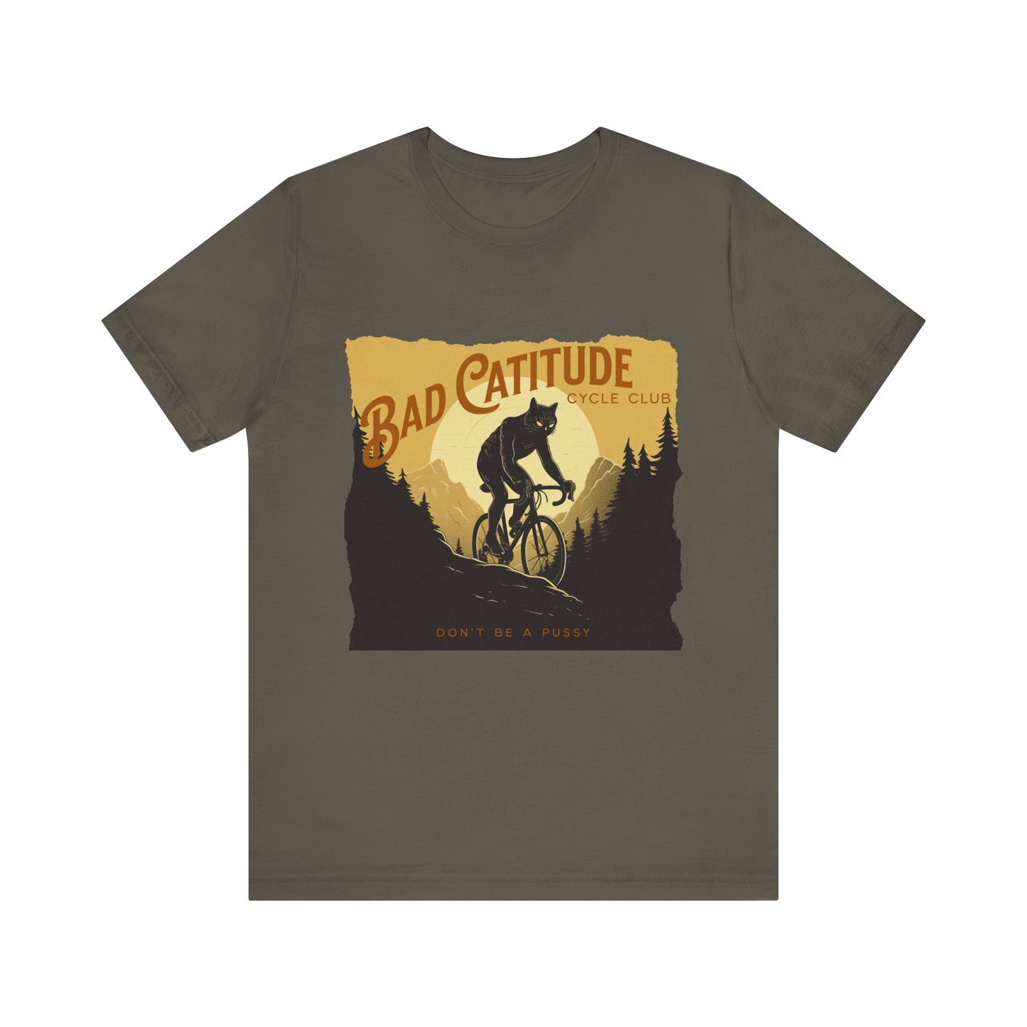 Bad Catitudes Cats Cycling T-Shirt, Unisex Jersey Short Sleeve Tee