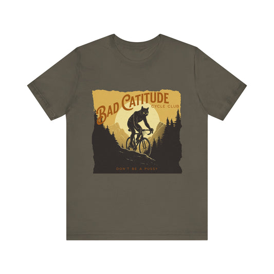 Bad Catitudes Cats Cycling T-Shirt, Unisex Jersey Short Sleeve Tee