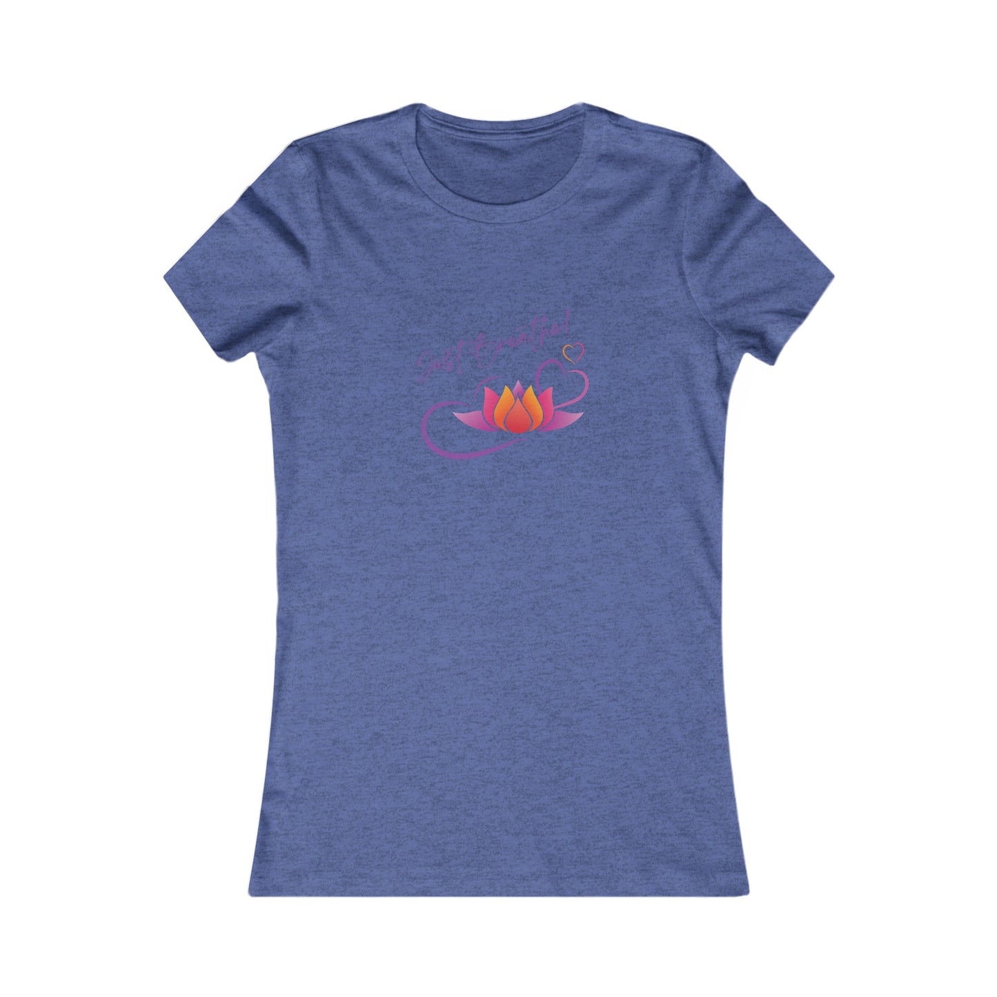 Just Breathe! Lotus Flower Hearts Yoga Tank Top Meditation Shirt, Yoga Tees, Yoga Graphic T-shirt, Ladies Cut Graphic Tees