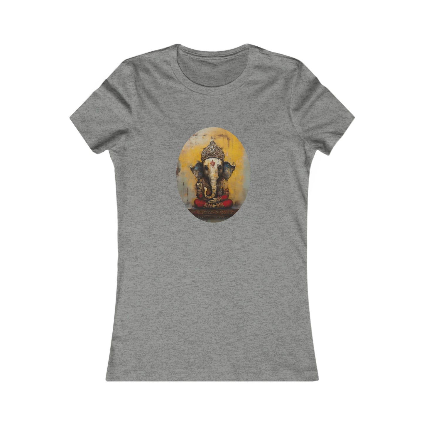 Antique Style Ganesha Shirt, Ganesh Shirt, Yoga Tees, Yoga Graphic T-shirt, Ladies Cut Graphic Tees