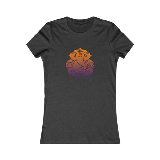 Orange Purple- Ganesha Shirt, Ganesh Shirt, Yoga Tees, Yoga Graphic T-shirt, Ladies Cut Graphic Tees