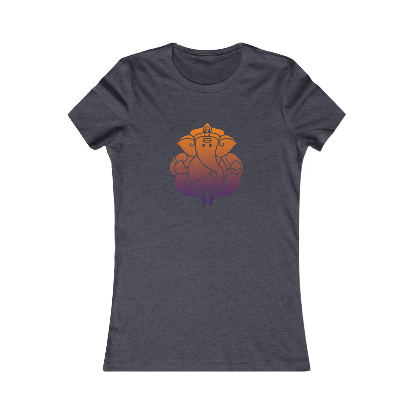 Orange Purple- Ganesha Shirt, Ganesh Shirt, Yoga Tees, Yoga Graphic T-shirt, Ladies Cut Graphic Tees