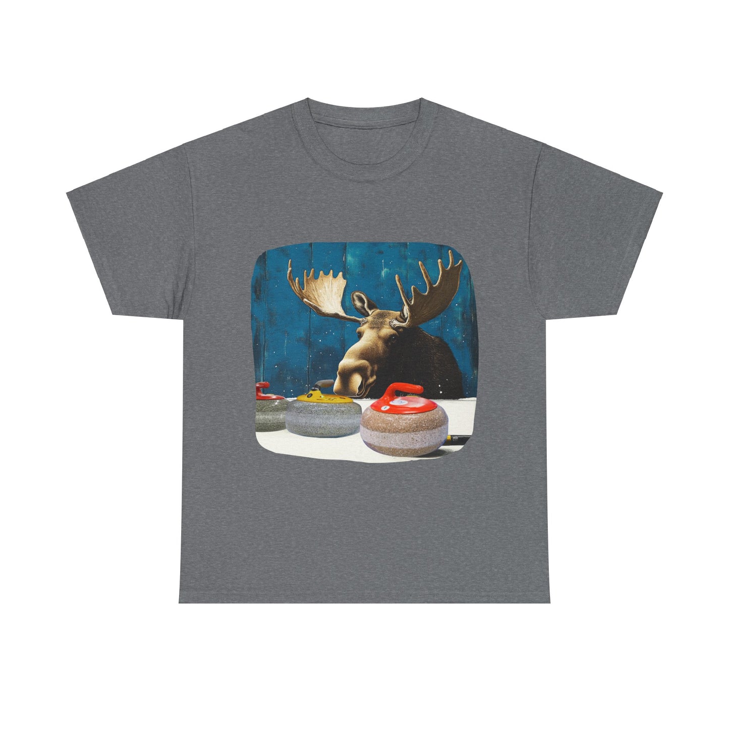 Moose Curling Champion - Moose Lover Unisex Heavy Cotton Tee T-Shirt