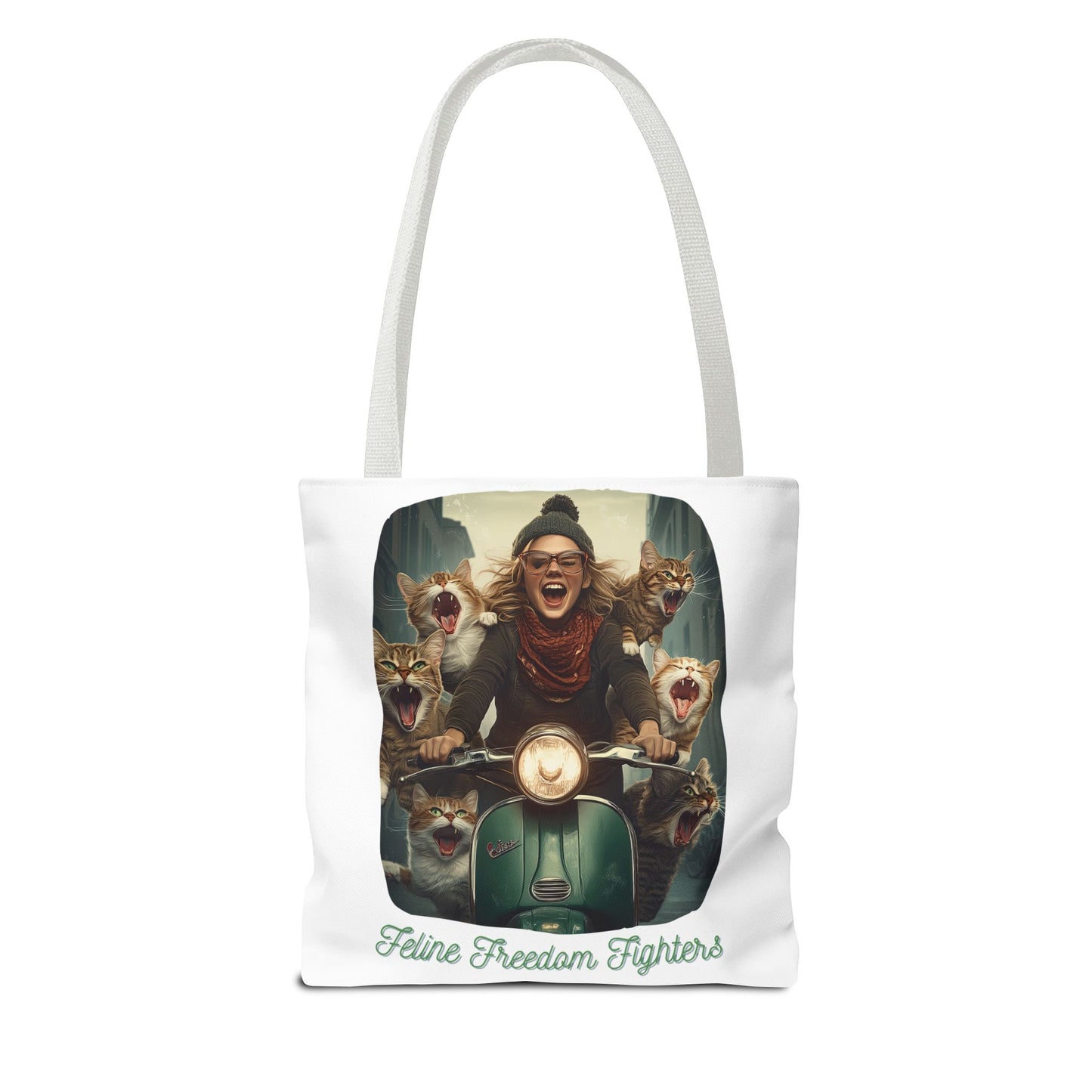 "Feline Freedom Fighters" Childless Cat Lady Tote Bag - Childless Cat Lady Tote Bag (AOP)