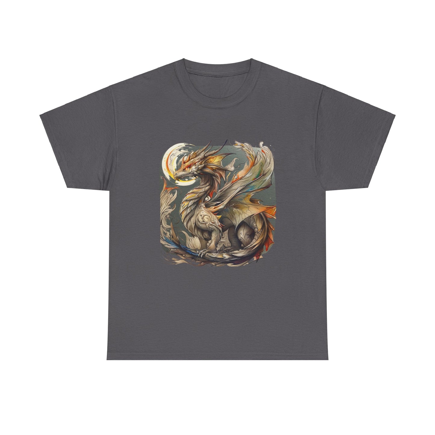 Stoney Gray Ancient Dragon Graphic Tee - Dragon T-shirt -  Dragon Lovers Unisex Heavy Cotton Tee T-Shirt