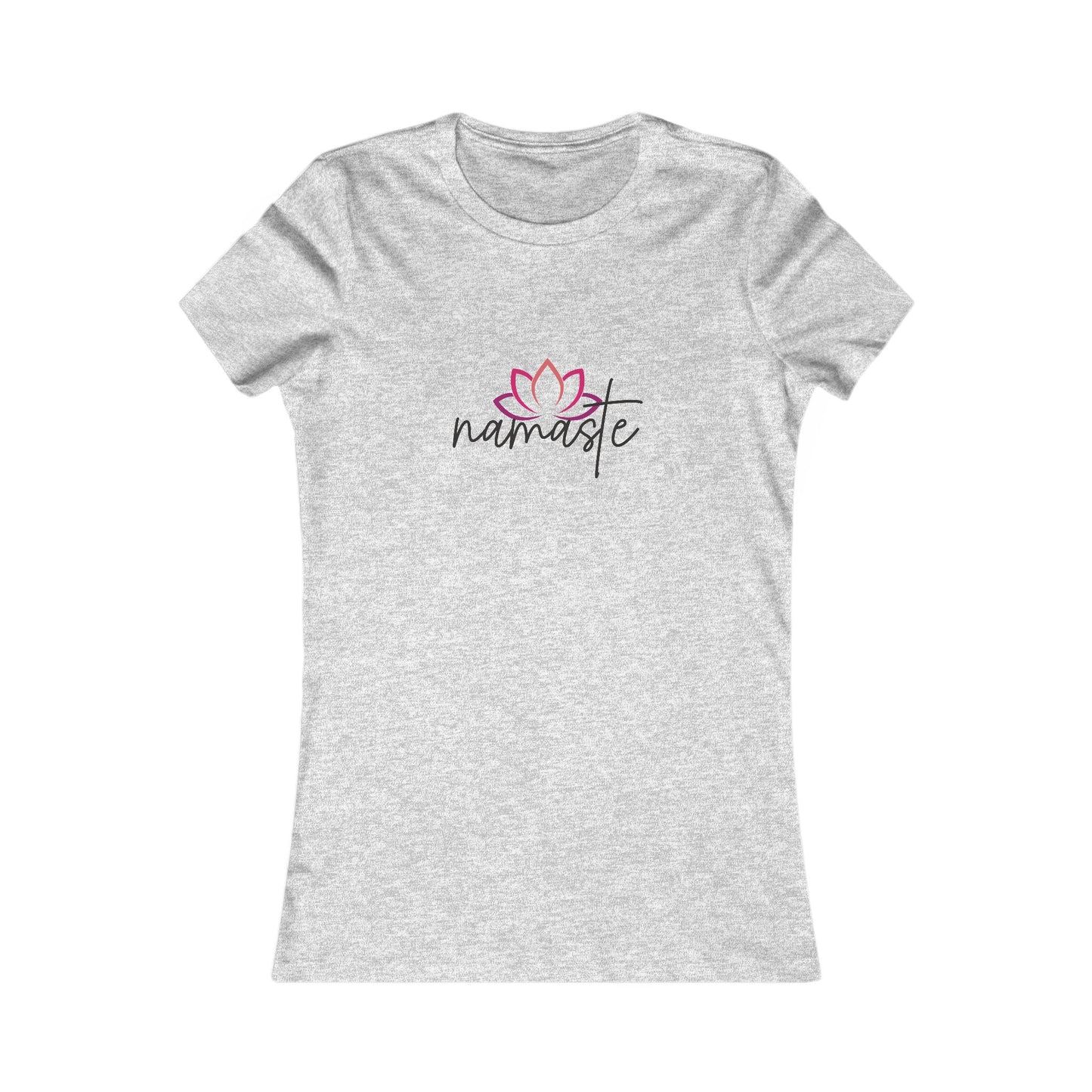 Namaste with Cutout Lotus  Yoga Meditation Shirt, Yoga Tees, Yoga Graphic T-shirt, Ladies Cut Graphic Tees