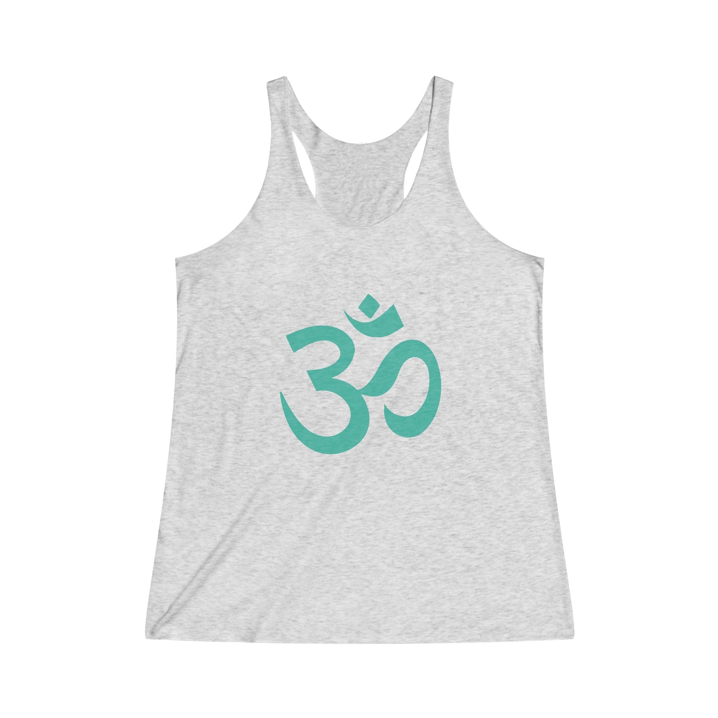 Turquoise, Teal Om, Ohm Tee Shirt,  Women's Yoga Shirt, Athletic Racerback Tank Top Shirt