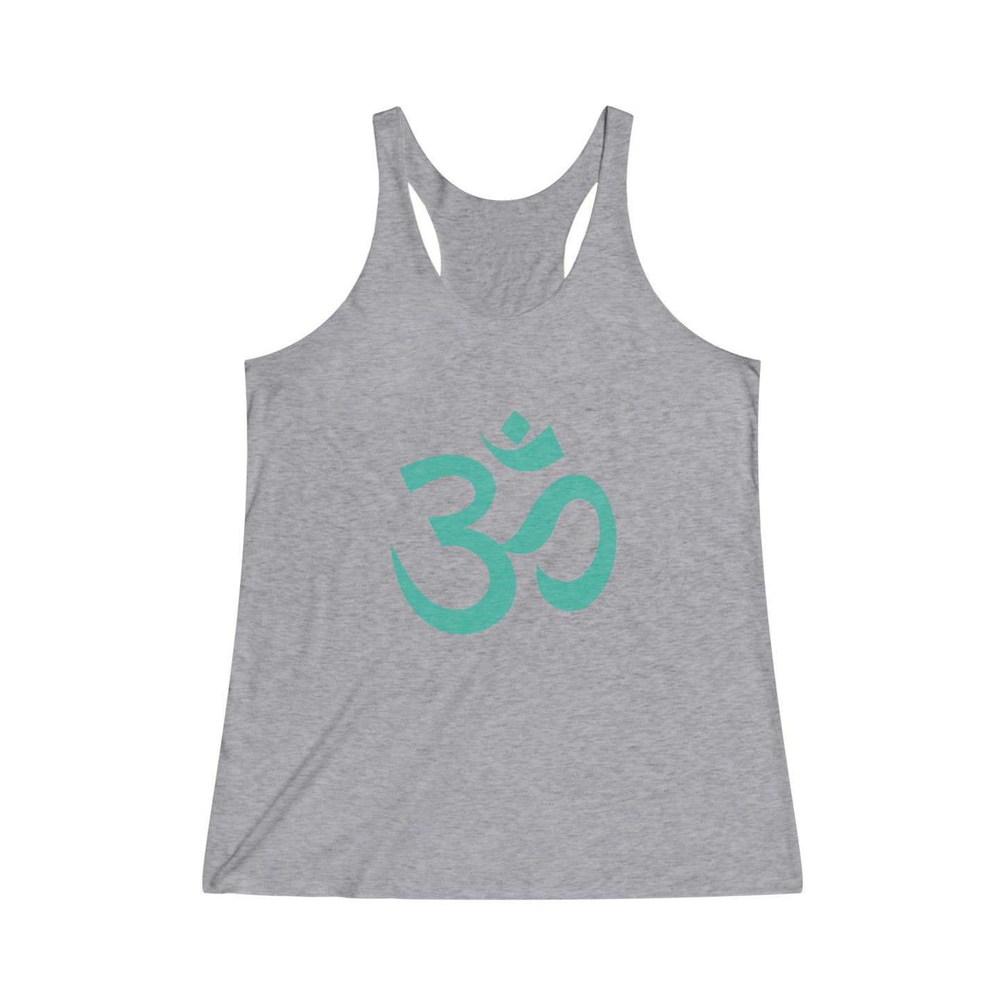 Turquoise, Teal Om, Ohm Tee Shirt,  Women's Yoga Shirt, Athletic Racerback Tank Top Shirt