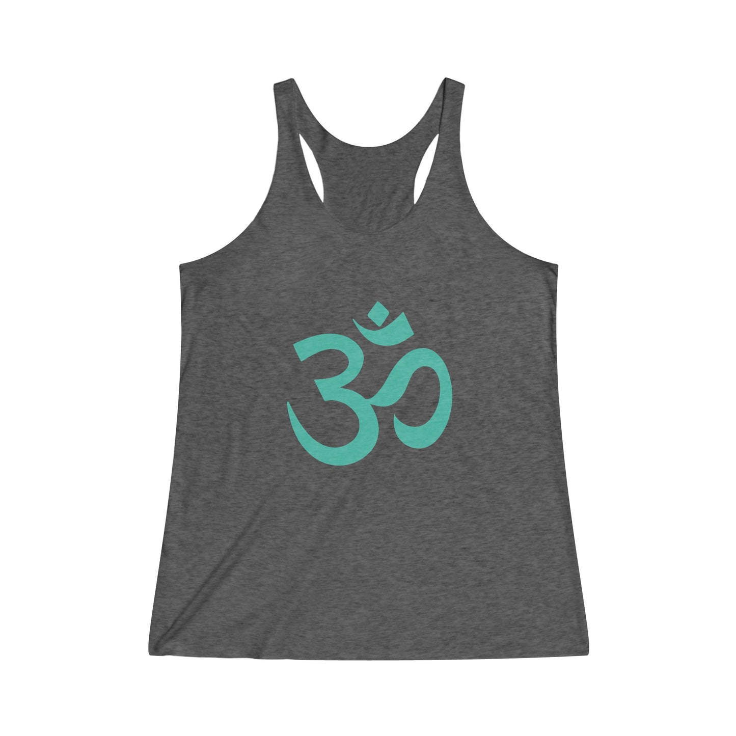 Turquoise, Teal Om, Ohm Tee Shirt,  Women's Yoga Shirt, Athletic Racerback Tank Top Shirt