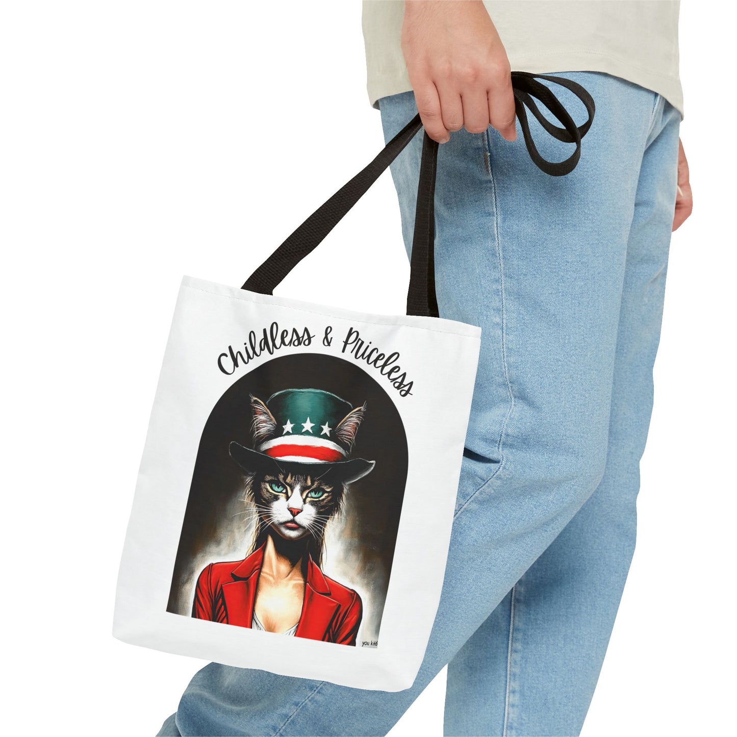Childless and Priceless. Proud Cat, Childless Cat Lady Tote Bag (AOP)