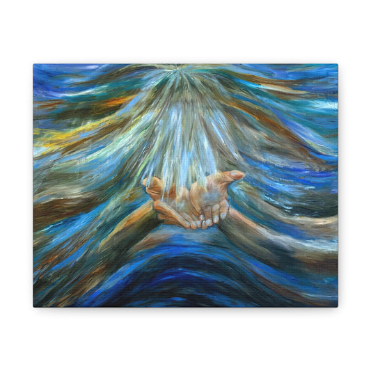 Reiki, Hands of Grace, Hands of Light, Creation, Spiritual, Religious Wall Art, Canvas Gallery Wraps, Wall Print Art Oil Painting,