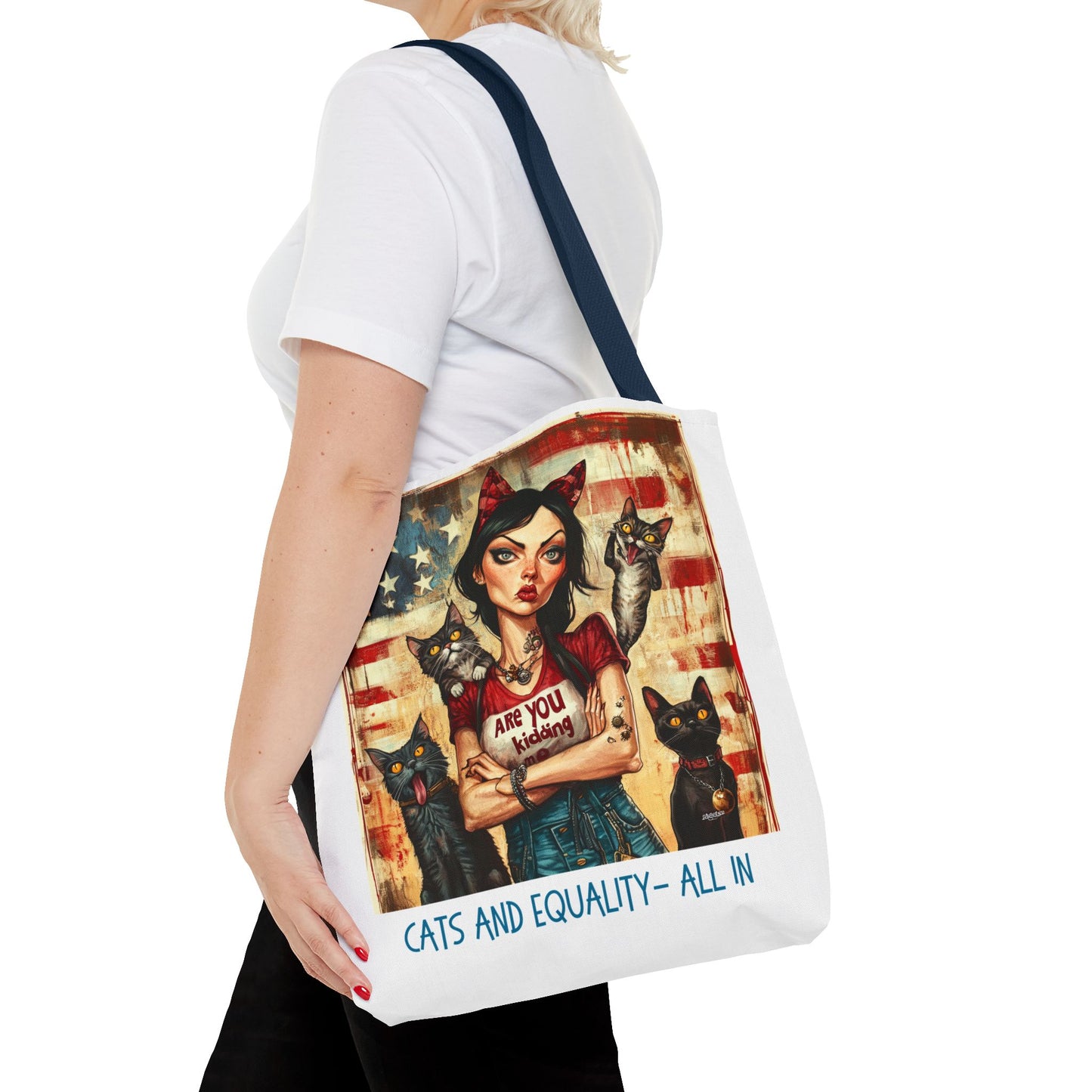 Childless Cat Lady "Cats & Equality - All In" Childless Cat Lady Tote Bag (AOP)