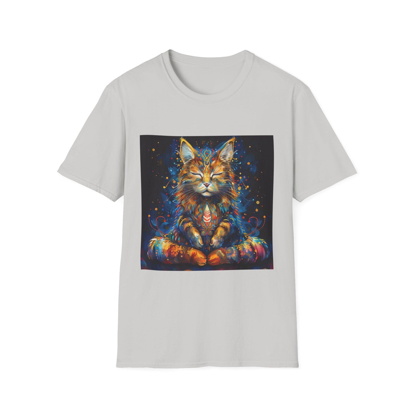 Zen Cat, Chill -  Meditating Cat Shirt, Cat Lover's Graphic Tee Graphic Unisex T- Shirt, T-Shirt Cat Lovers Gift  Softstyle T-Shirt Tee Teeshirt Stylized Cat