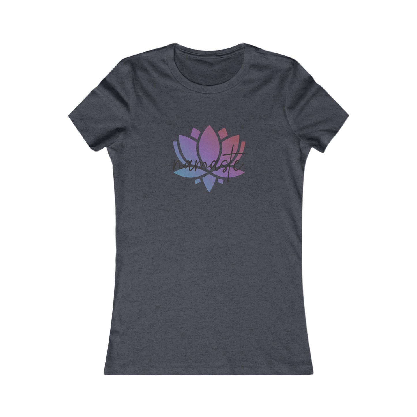 Namaste with Colorful Lotus Flower Yoga Meditation Shirt, Yoga Tees, Yoga Graphic T-shirt, Ladies Cut Graphic Tees