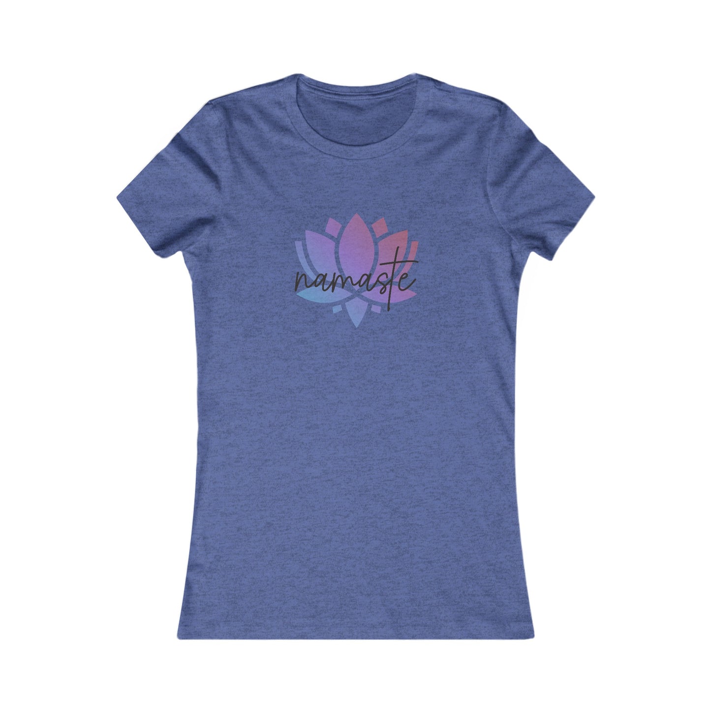 Namaste with Colorful Lotus Flower Yoga Meditation Shirt, Yoga Tees, Yoga Graphic T-shirt, Ladies Cut Graphic Tees