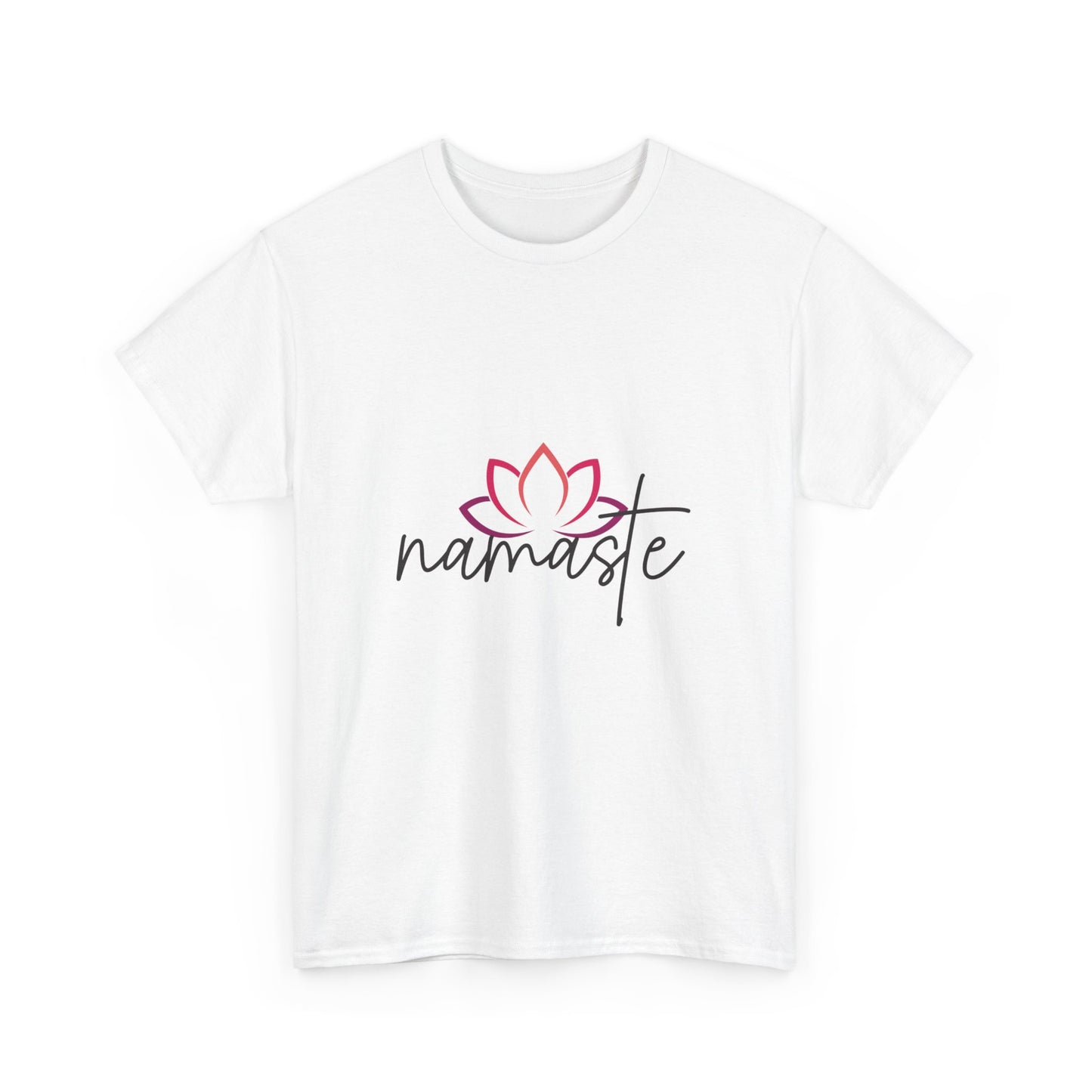 Namaste with Cutout Lotus  Tee shirt, Graphic Tees, Yoga Wear, Zen, Spiritual, Meditation Gifts Unisex Heavy Cotton  Graphic Tee T-Shirt