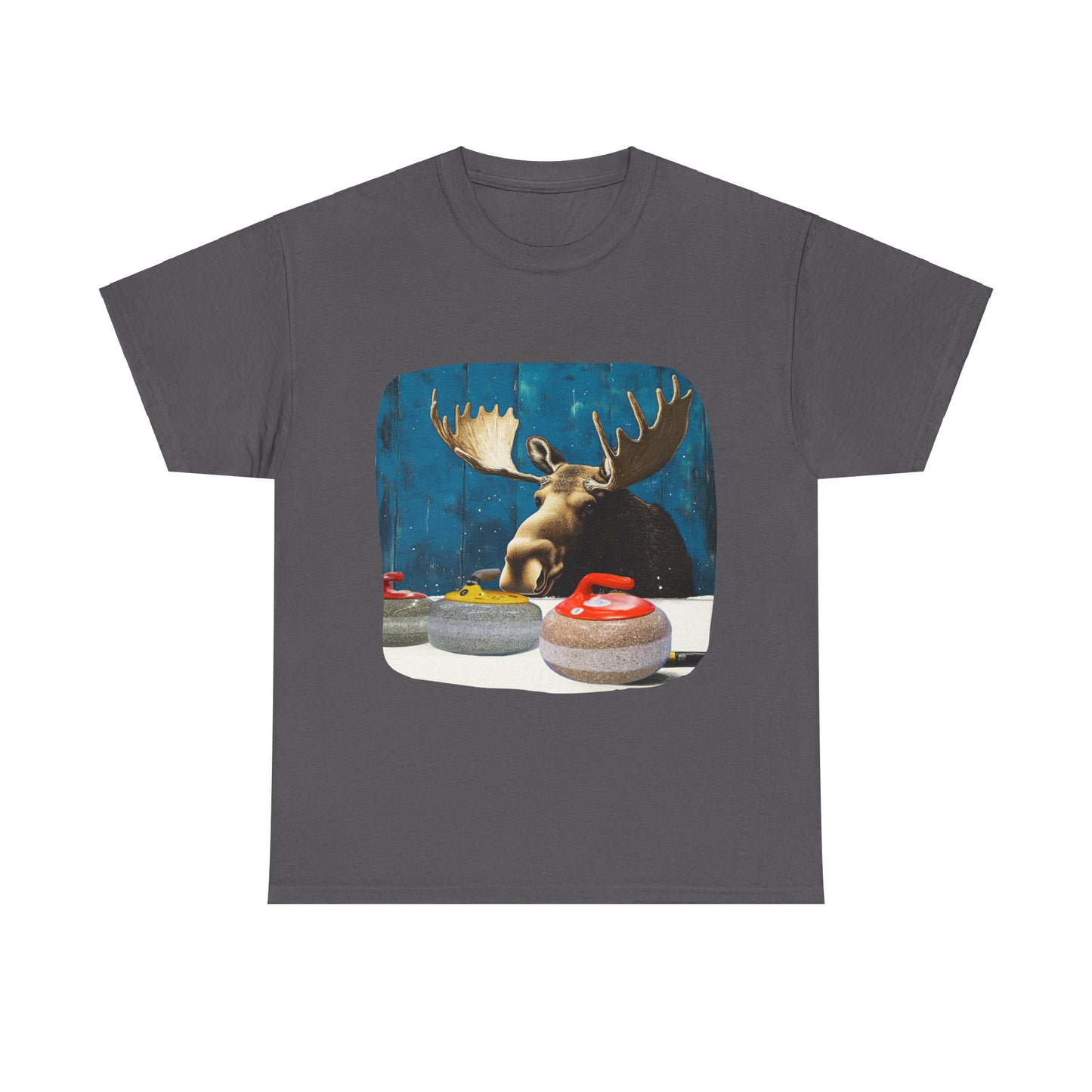 Moose Curling Champion - Moose Lover Unisex Heavy Cotton Tee T-Shirt