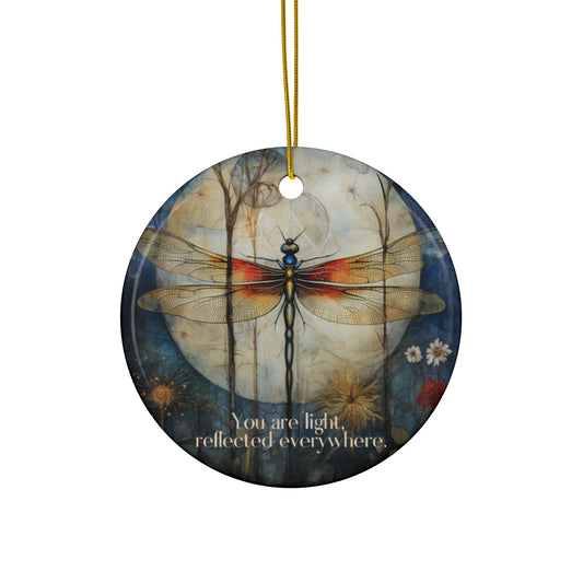 Dragonfly, Spiritual Christmas Tree Ceramic Ornament Gift, Light, Hope, Dragonfly Christmas Gift,  Ethereal Consciousness Reiki Light