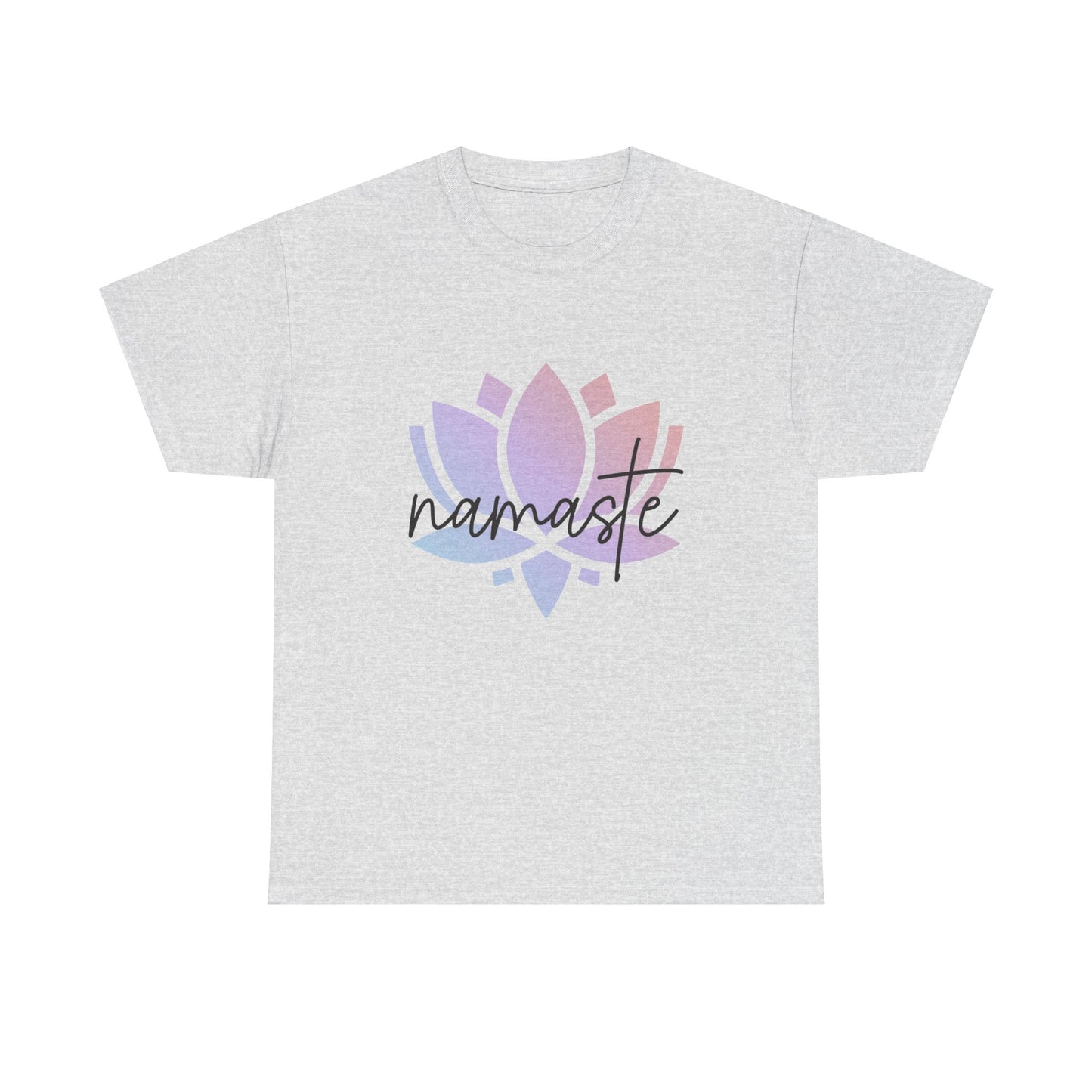 Namaste with Colorful Lotus Flower Tee shirt, Graphic Tees, Yoga Wear, Zen, Spiritual, Meditation Gifts Unisex Heavy Cotton  Graphic Tee T-Shirt