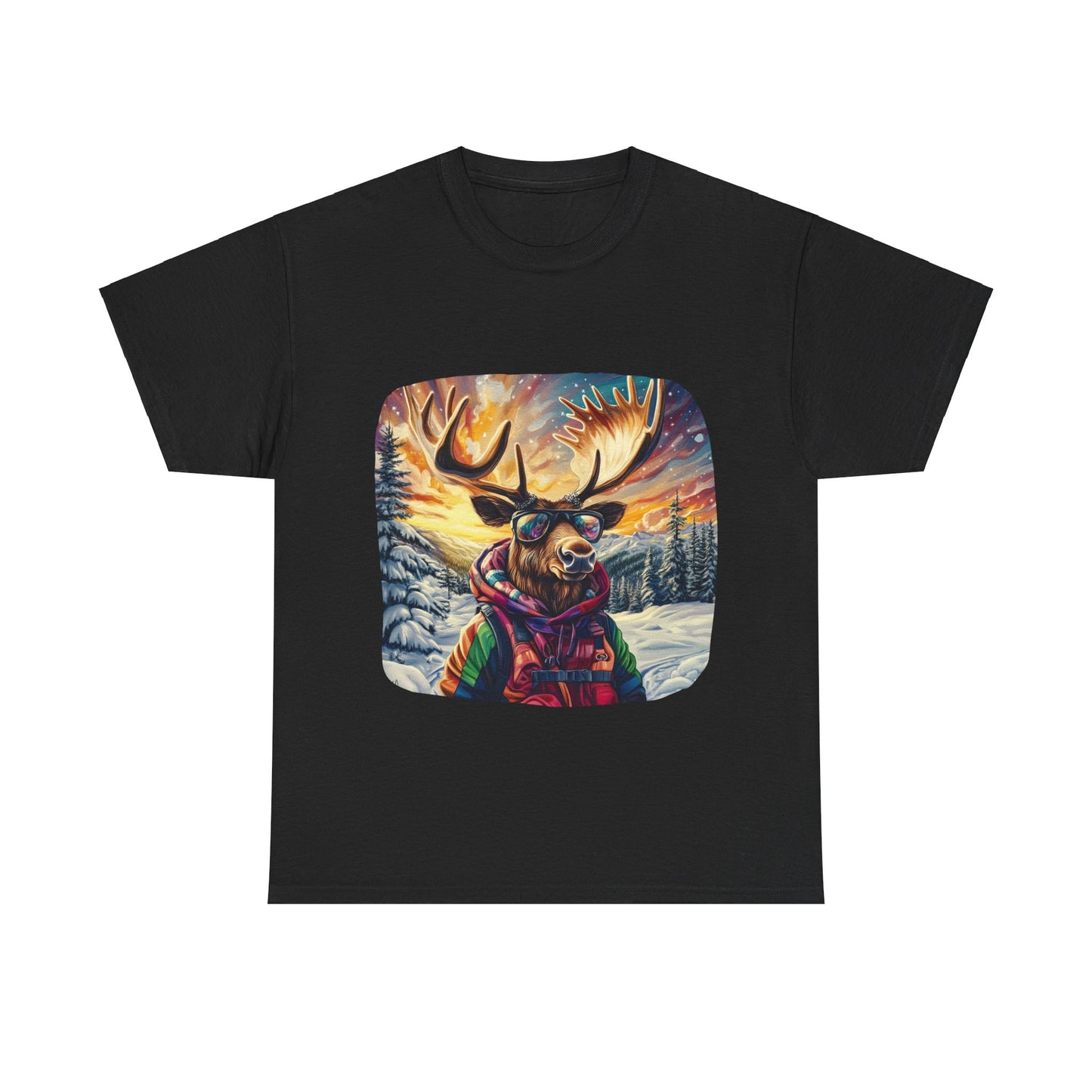 Maker Moose (Ver 2), Hippy Hippie, Boho Moose Vermont Moose - Moose Lover Unisex Heavy Cotton Tee T-Shirt