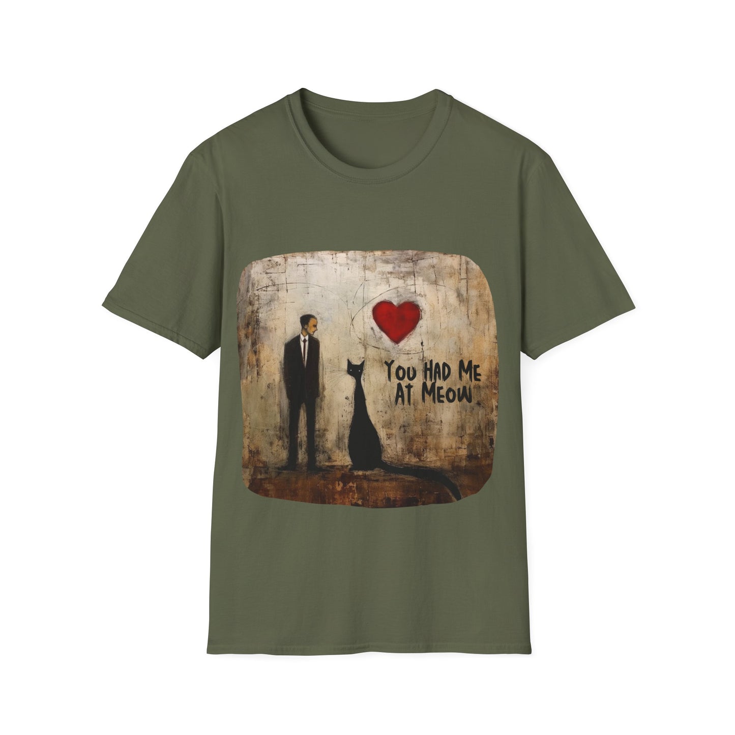 "You Had Me At Meow" (Ver 3) - Love, Lovers and Cat Love Valentine's Day Gift Mens Woman's Unisex Shirt, Softstyle T-Shirt Tee Teeshirt