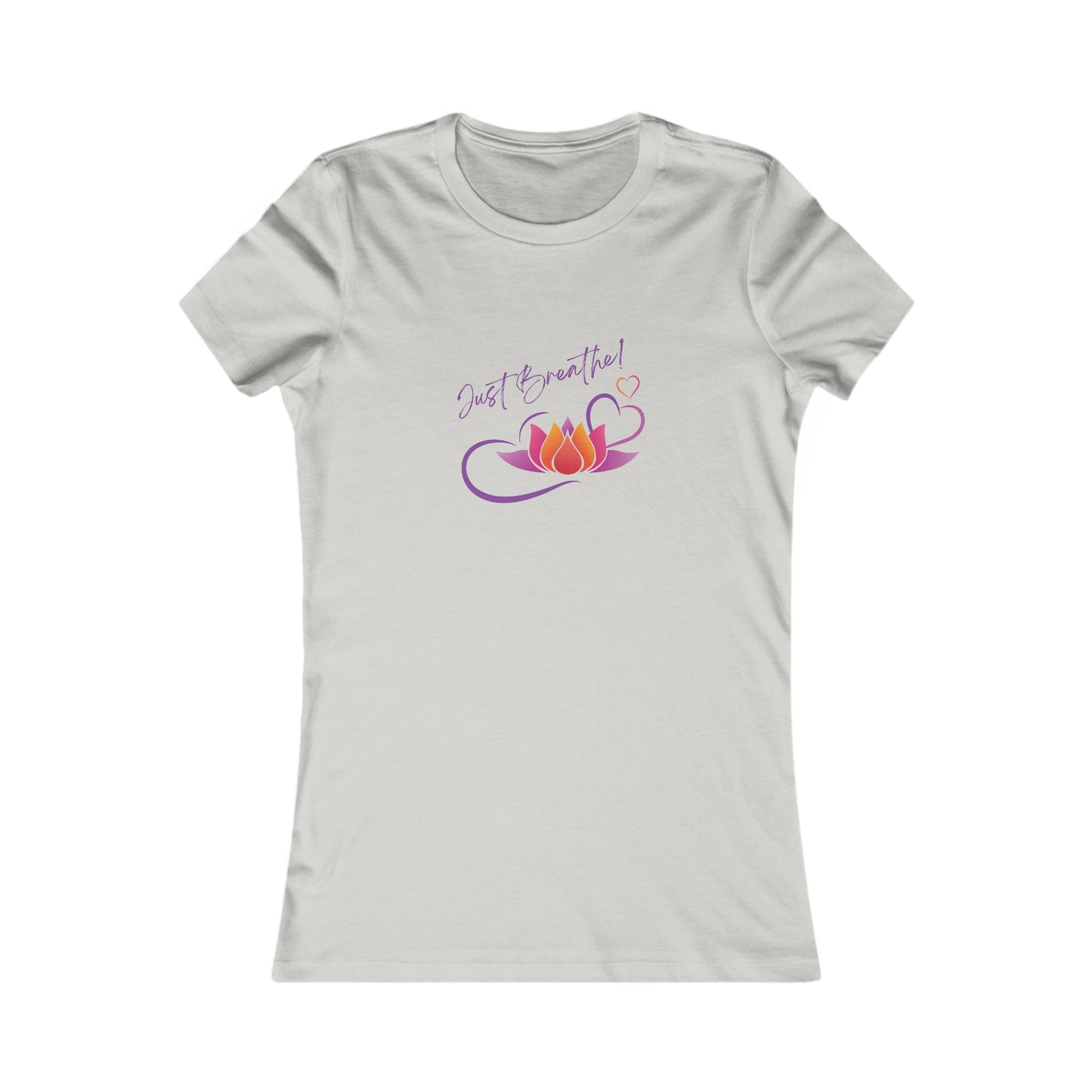 Just Breathe! Lotus Flower Hearts Yoga Tank Top Meditation Shirt, Yoga Tees, Yoga Graphic T-shirt, Ladies Cut Graphic Tees