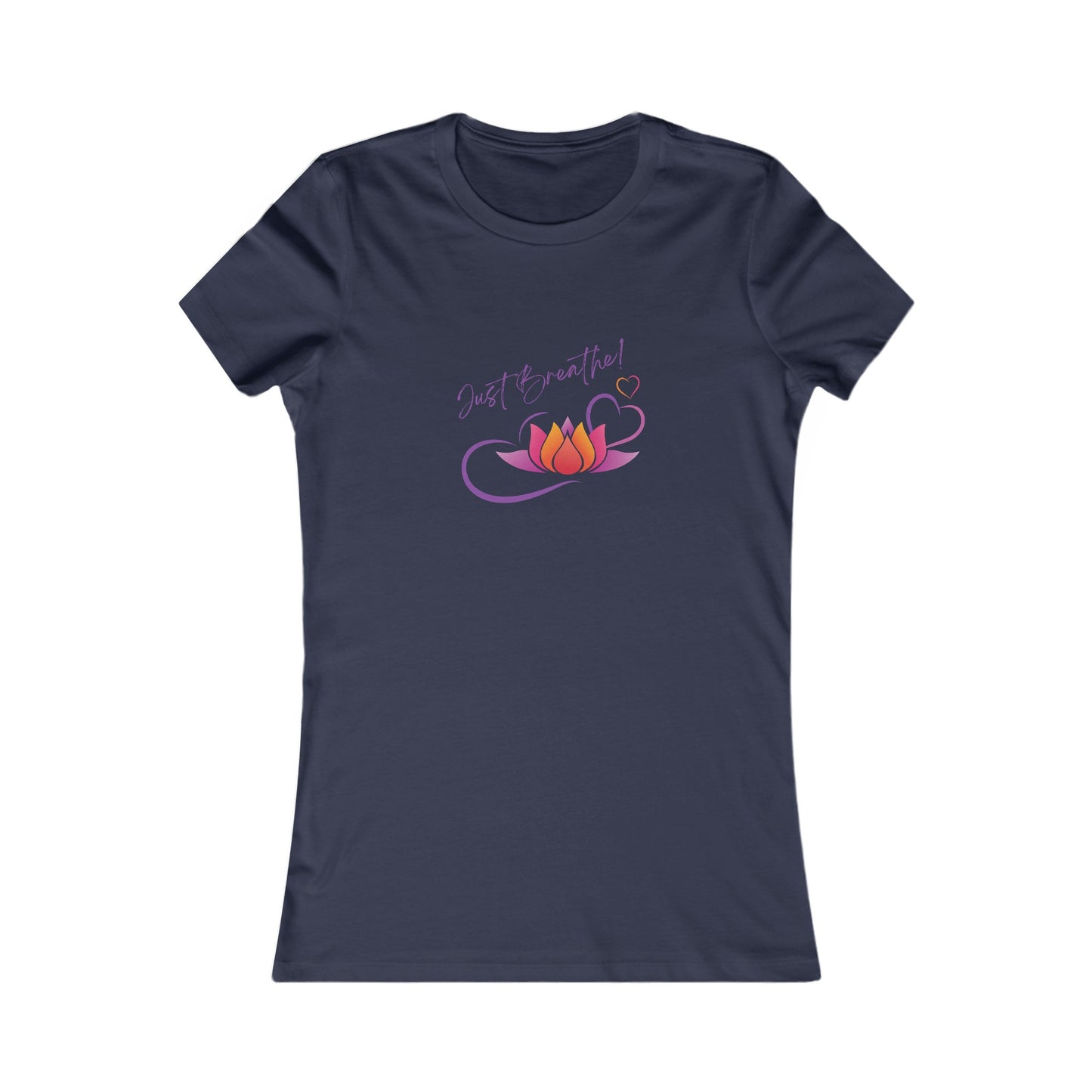 Just Breathe! Lotus Flower Hearts Yoga Tank Top Meditation Shirt, Yoga Tees, Yoga Graphic T-shirt, Ladies Cut Graphic Tees