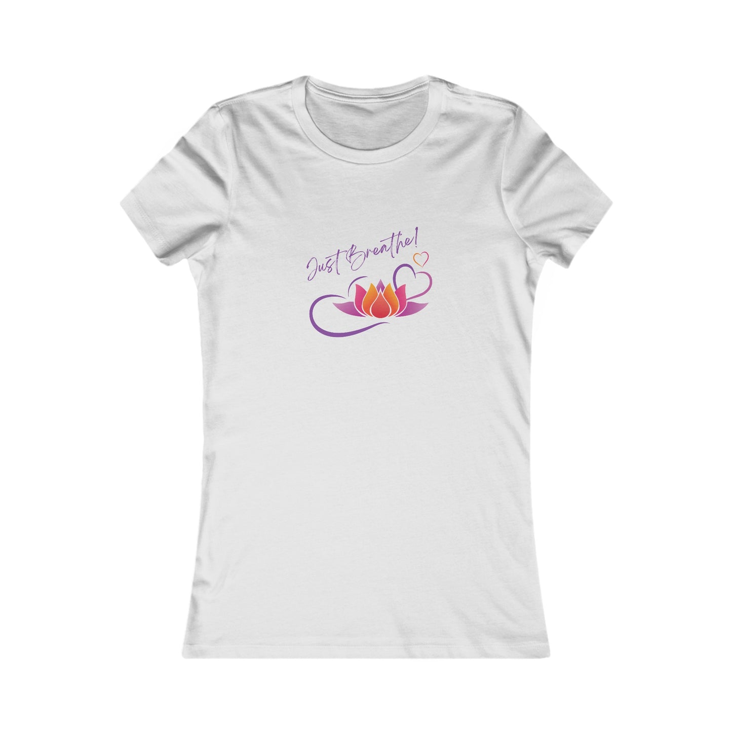 Just Breathe! Lotus Flower Hearts Yoga Tank Top Meditation Shirt, Yoga Tees, Yoga Graphic T-shirt, Ladies Cut Graphic Tees