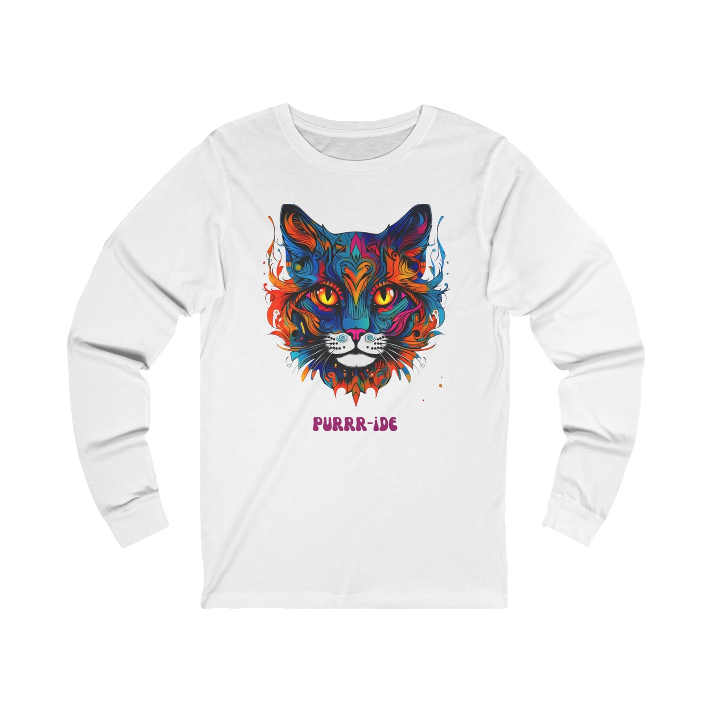 Pride Cats - Purr- ide Cat Shirt  Cat Lover's Pride Colors Christmas Gift  Unisex Jersey Long Sleeve Tee Shirt, T-Shirt, Exotic Cat