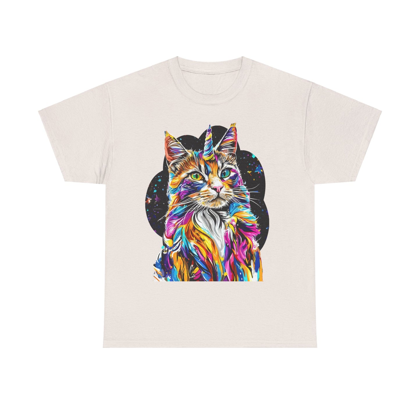 Very Serious Unicorn Cat Graphic Tee -  Cat Unicorn Mythical Creature Gift Unisex Heavy Cotton Tee T-Shirt