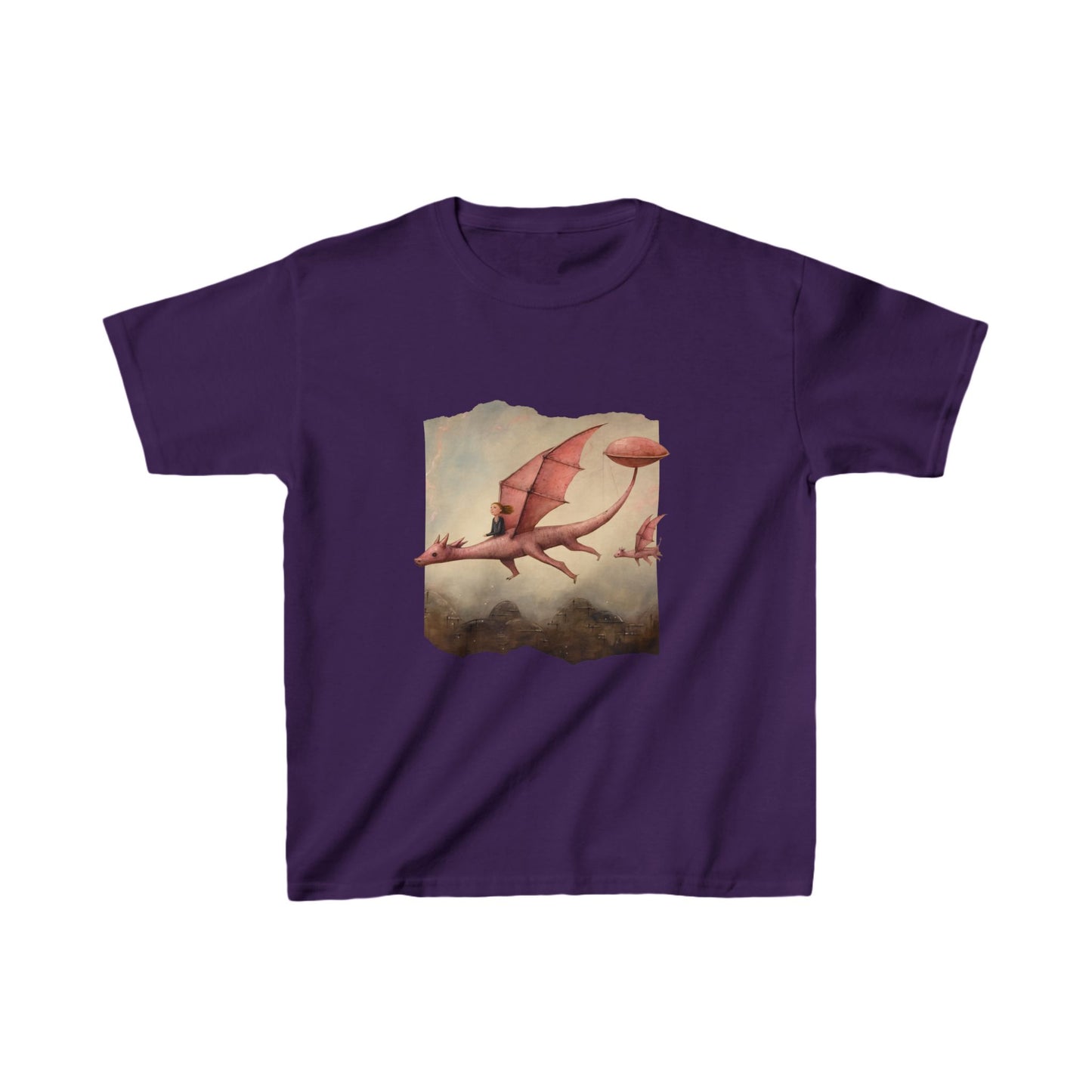 Flying Pink Dragons- Kids Dragon Graphic Tee - Pink Dragon Design for Young Adventurers