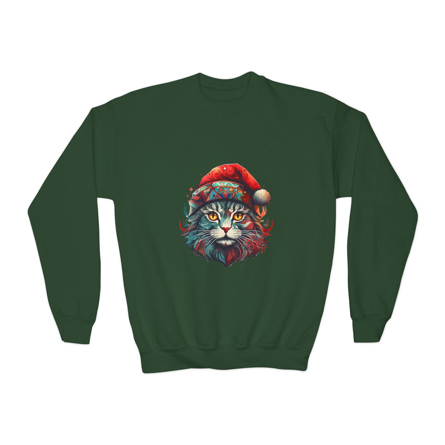 Christmas Cats in Santa Hats-  Cats in Santa Hats Kids Sweatshirt - Adorable Youth Crewneck Sweatshirt -Christmas Cat Gift