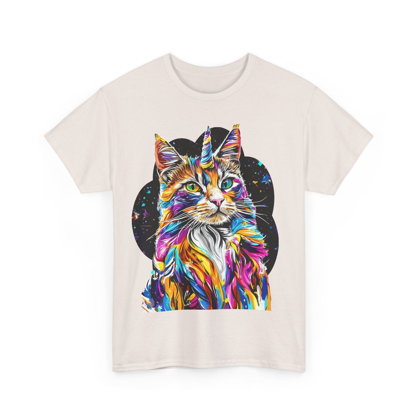 Very Serious Unicorn Cat Graphic Tee -  Cat Unicorn Mythical Creature Gift Unisex Heavy Cotton Tee T-Shirt