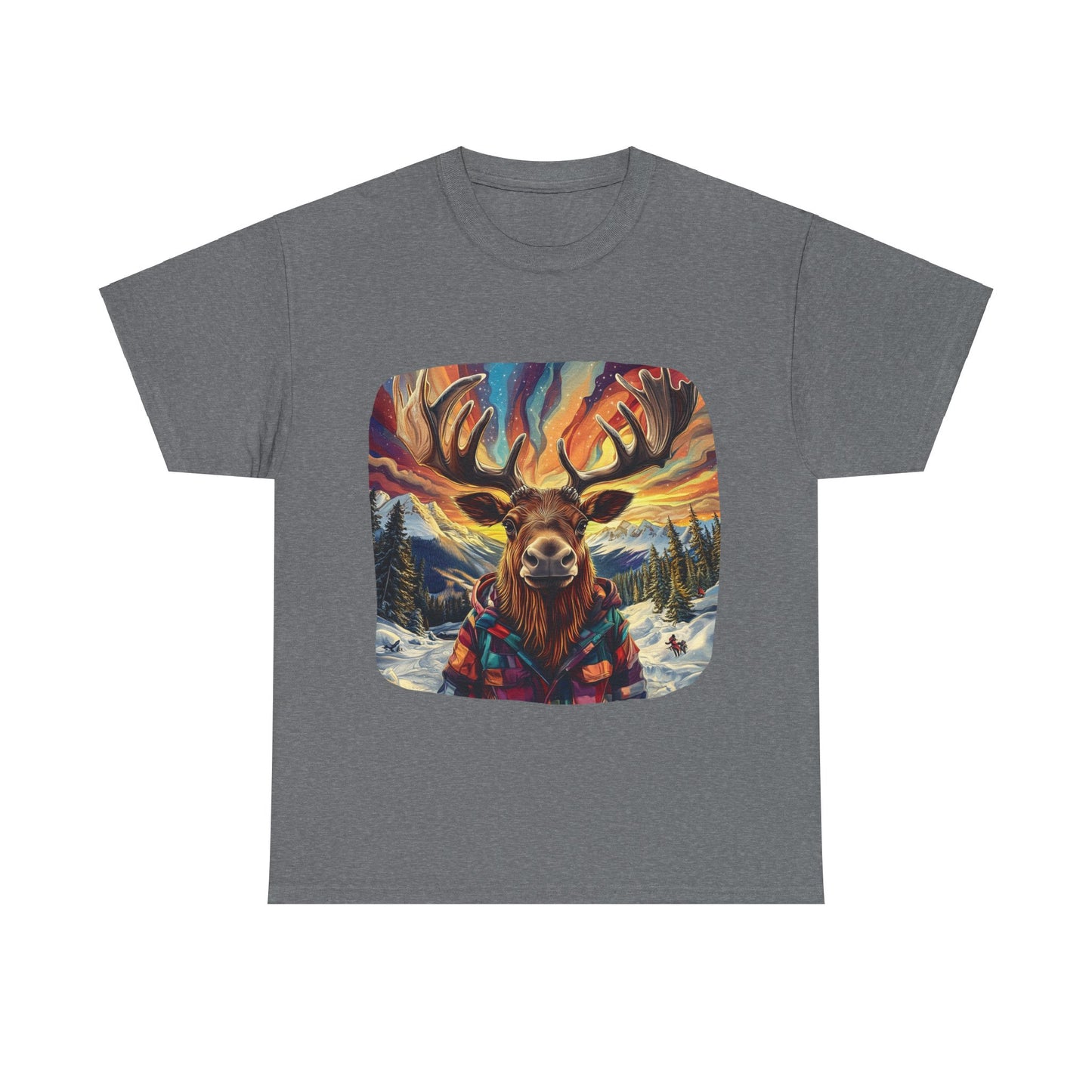 Maker Moose, Hippy Hippie, Boho Moose Vermont Moose - Moose Lover Unisex Heavy Cotton Tee T-Shirt