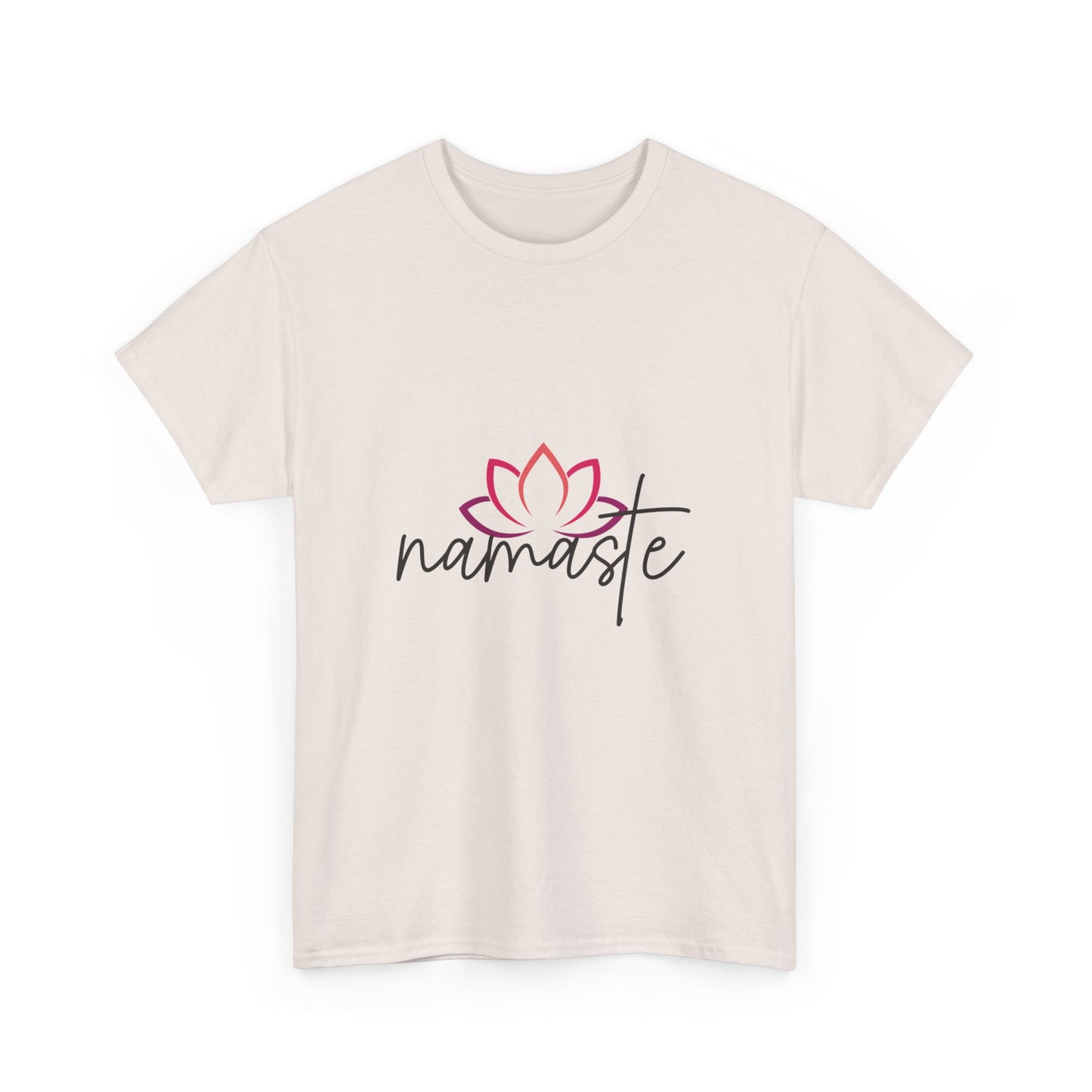 Namaste with Cutout Lotus  Tee shirt, Graphic Tees, Yoga Wear, Zen, Spiritual, Meditation Gifts Unisex Heavy Cotton  Graphic Tee T-Shirt