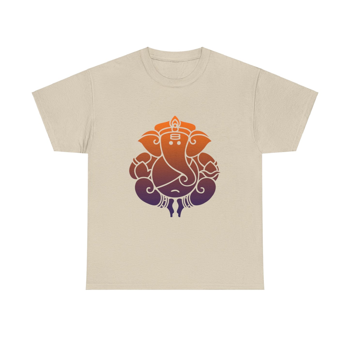 Ganesha Shirt, Remover of Obstacles. Orange-Purple Ganesha Shirt - Graphic Tee - Yoga, Zen, Hindu Gifts Unisex Heavy Cotton Tee T-Shirt