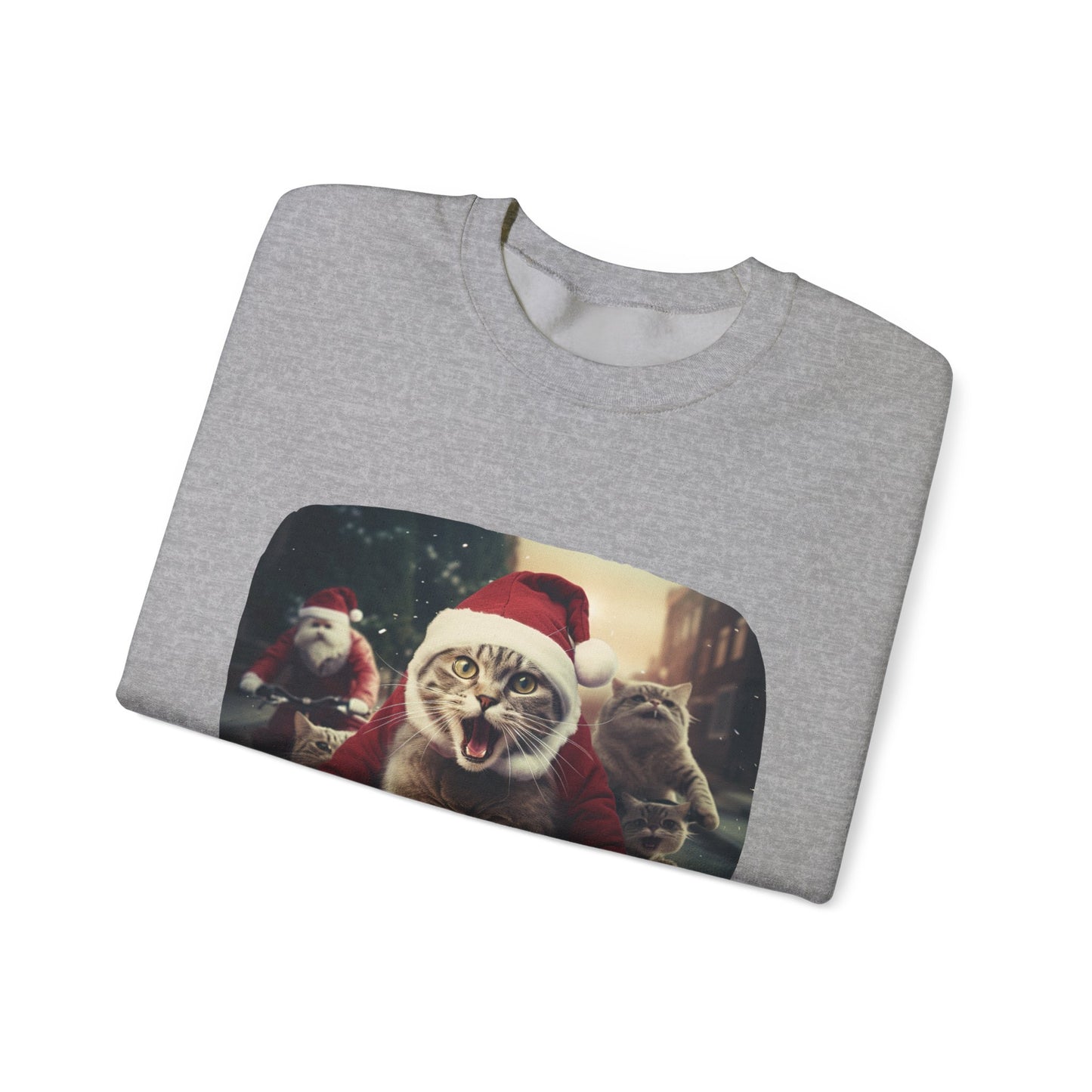 Fun Cat Dad, #1 Christmas Cat, Cat Lovers Gift, Kitty Cat Christmas Shirt Mens Unisex Size Sweatshirt Sweat Shirt,  Many Colors