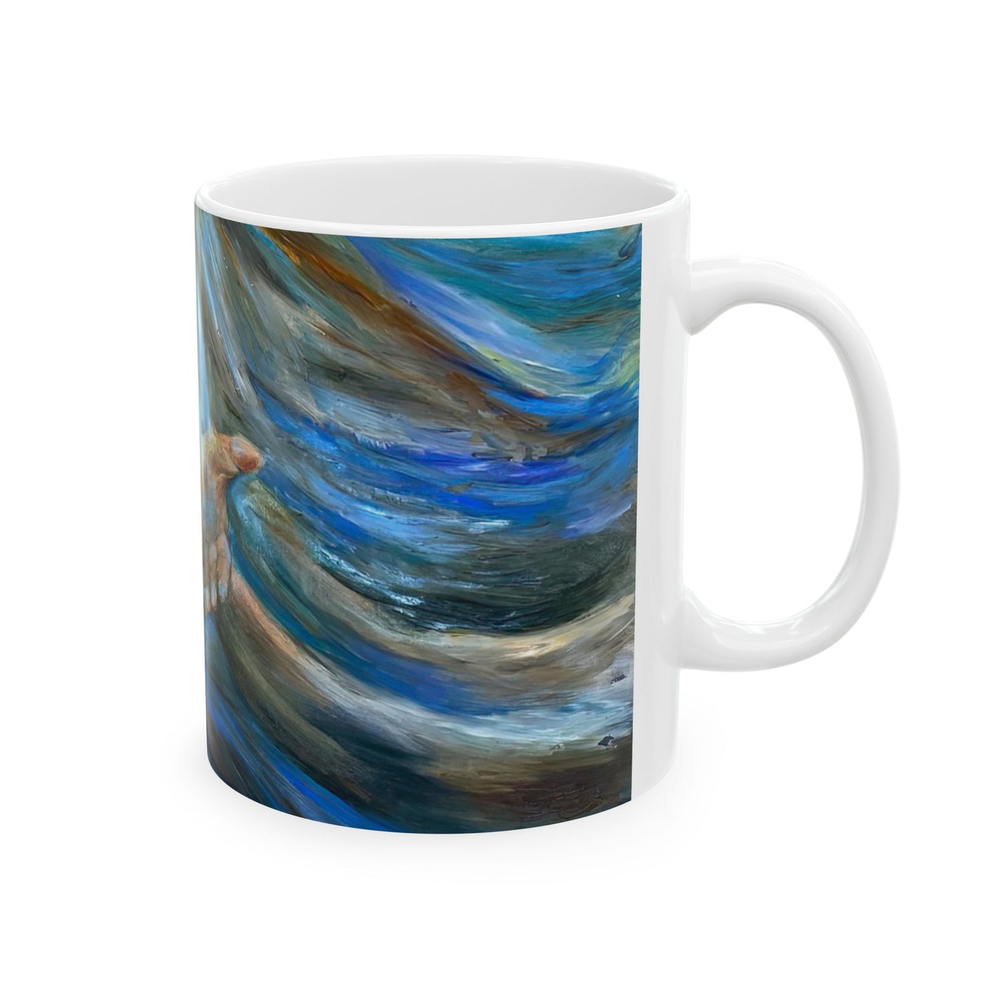 Reiki Hands of Grace, Hands of Light, Creation, Spiritual, Meditation Christmas Gift, Printed Ceramic Mug 11oz Energy Work
