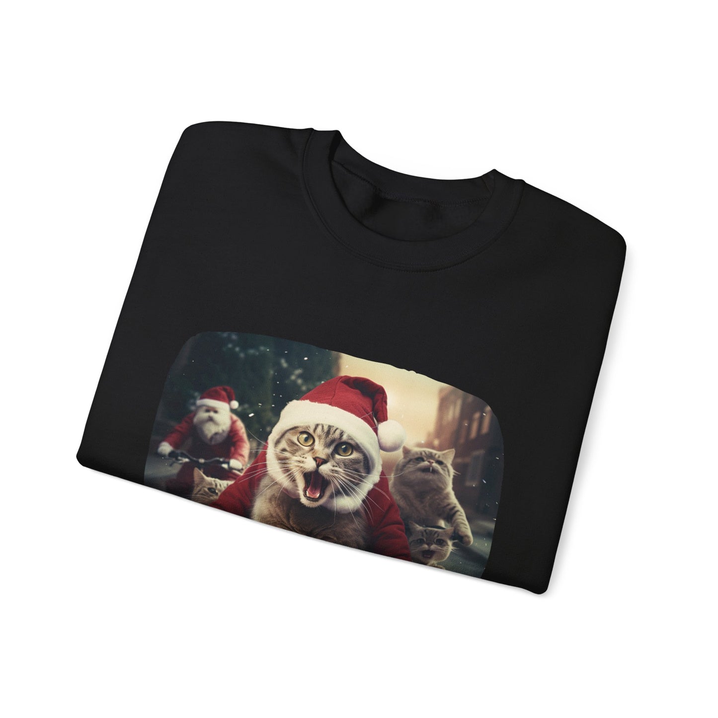 Fun Cat Dad, #1 Christmas Cat, Cat Lovers Gift, Kitty Cat Christmas Shirt Mens Unisex Size Sweatshirt Sweat Shirt,  Many Colors