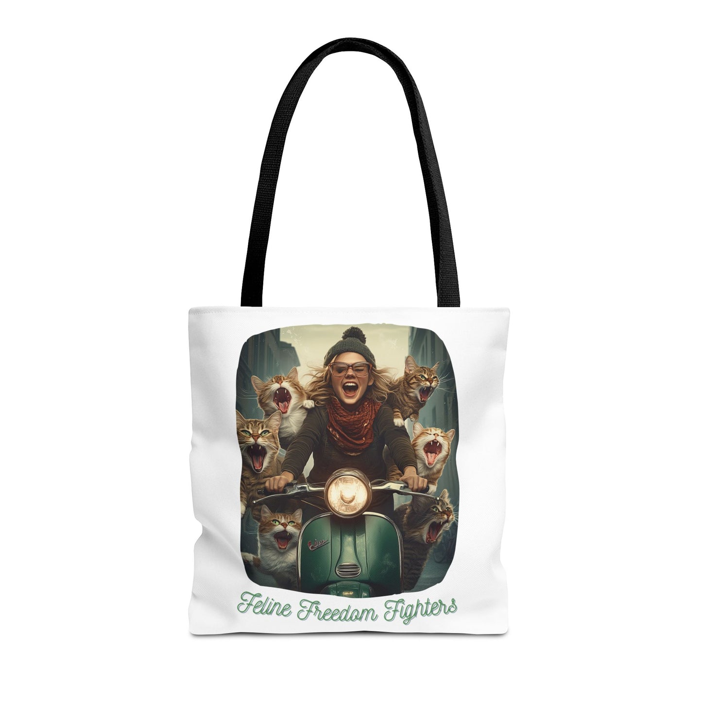 "Feline Freedom Fighters" Childless Cat Lady Tote Bag - Childless Cat Lady Tote Bag (AOP)